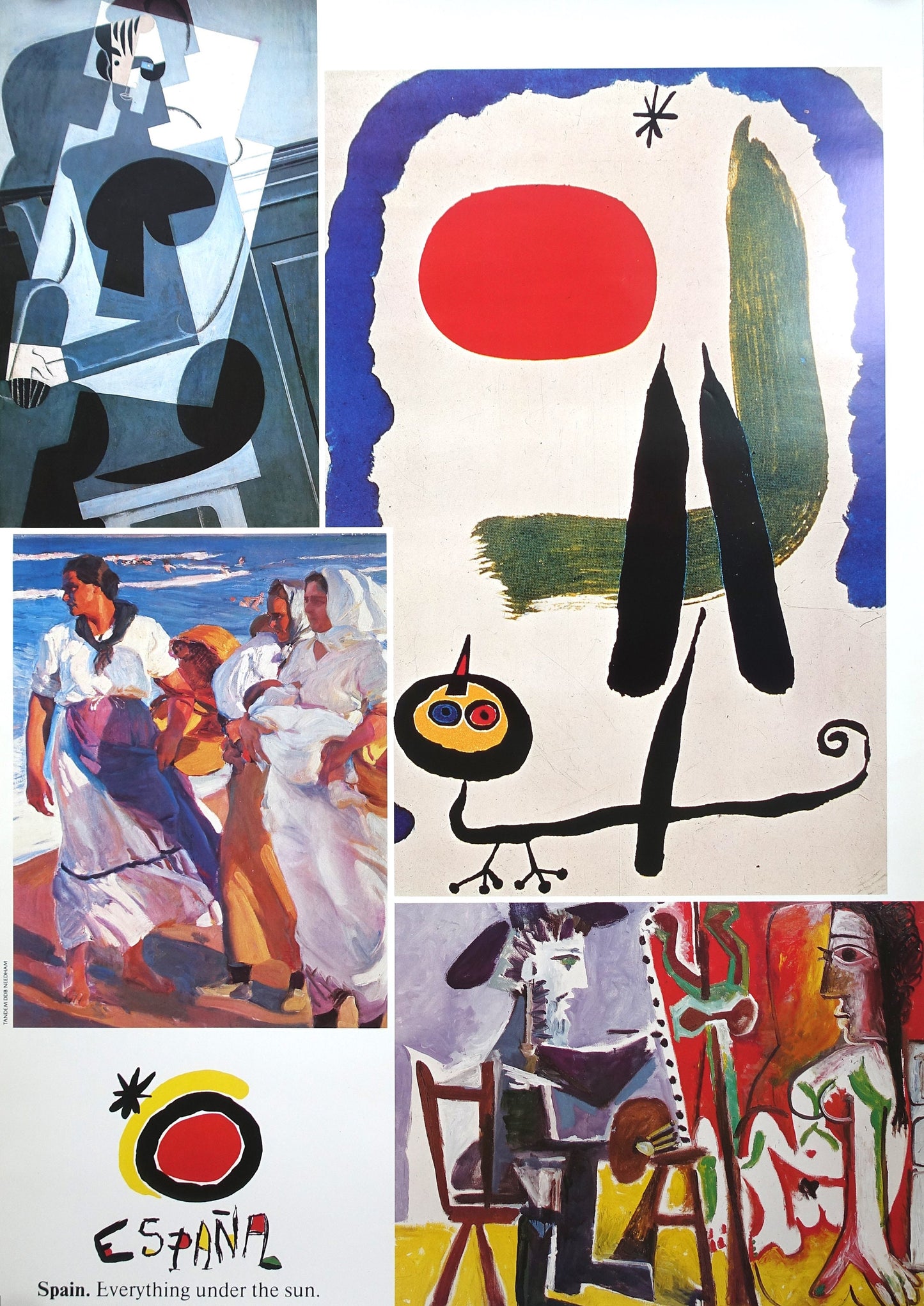 1987 Spain Travel Poster by Miro & Picasso - Original Vintage Poster