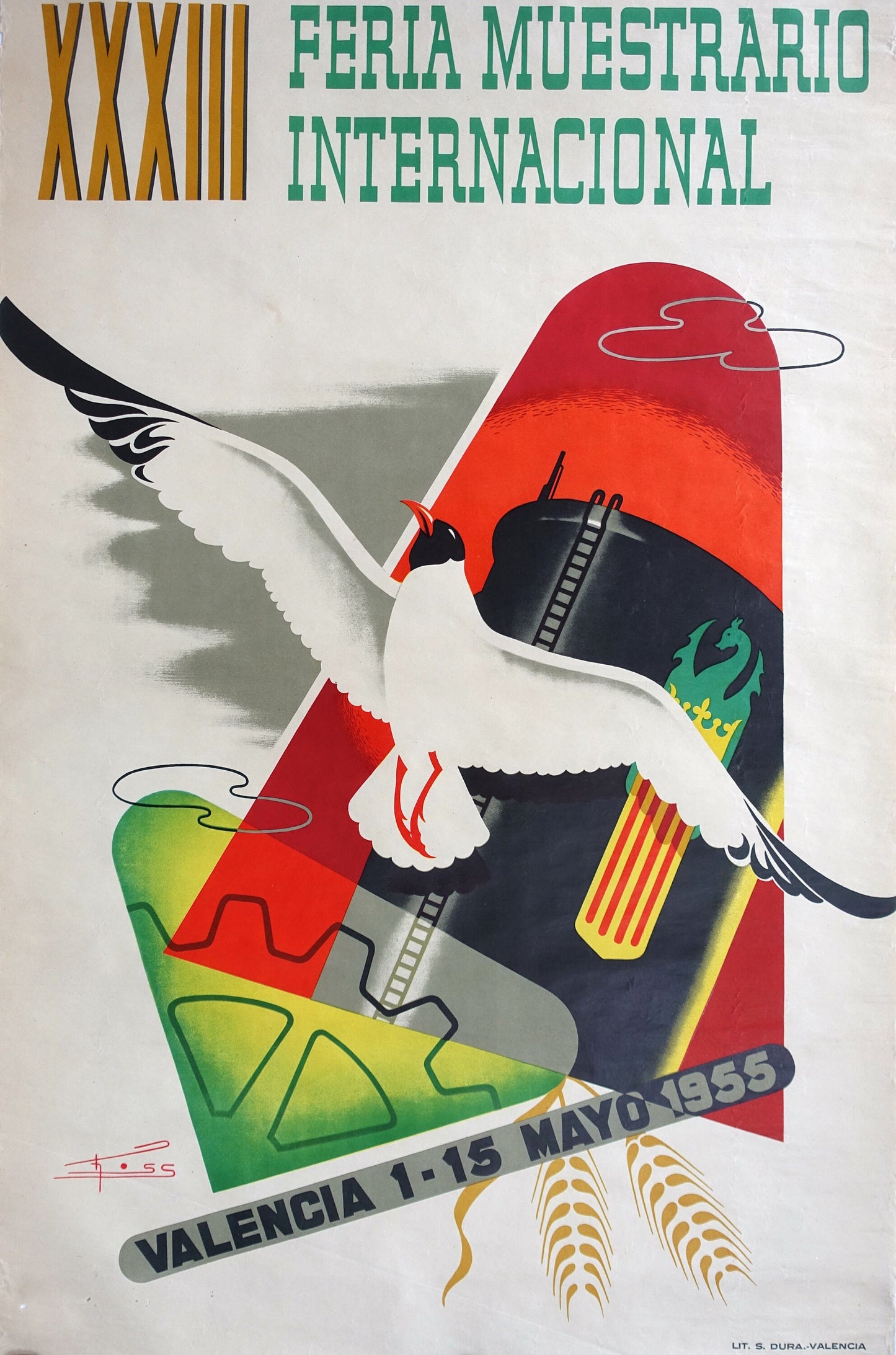 1955 Sample Fair Valencia - Original Vintage Poster