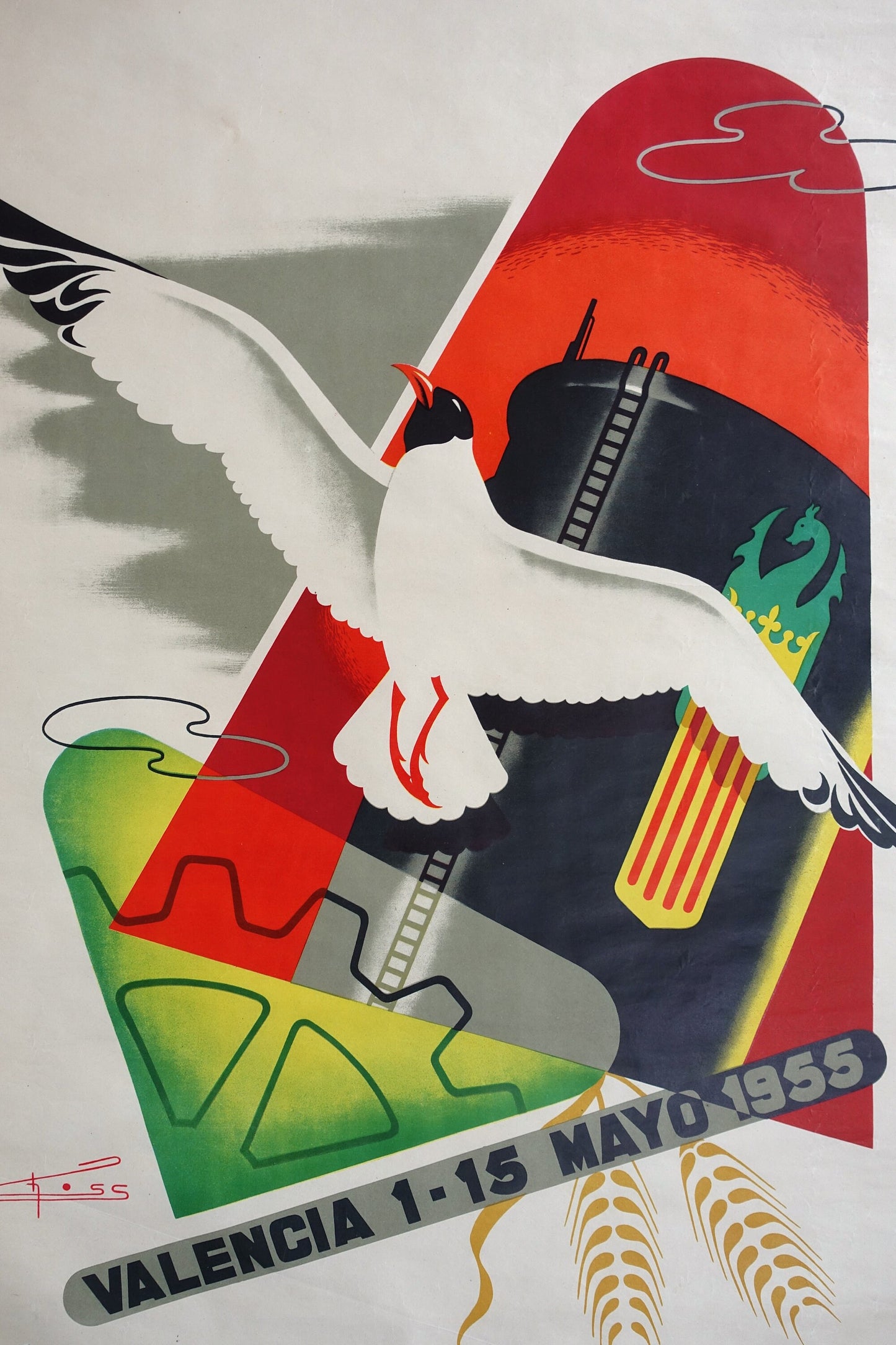 1955 Sample Fair Valencia - Original Vintage Poster