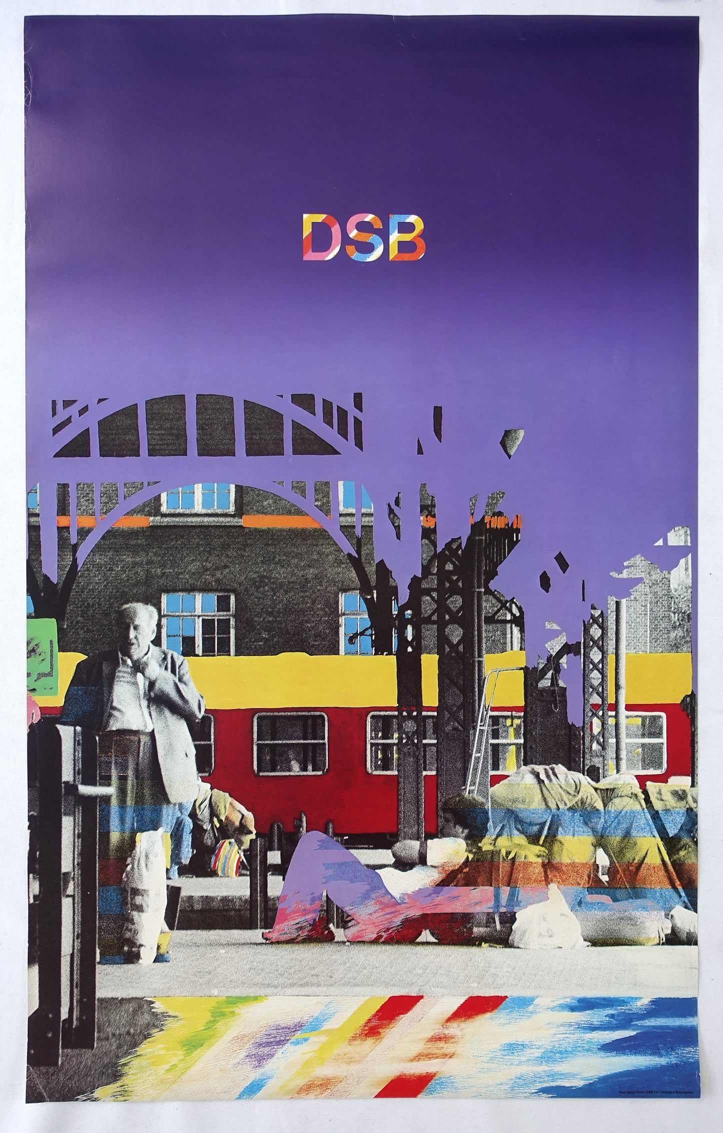 1981 Pop Art Train Travel Poster 3 - Original Vintage Poster