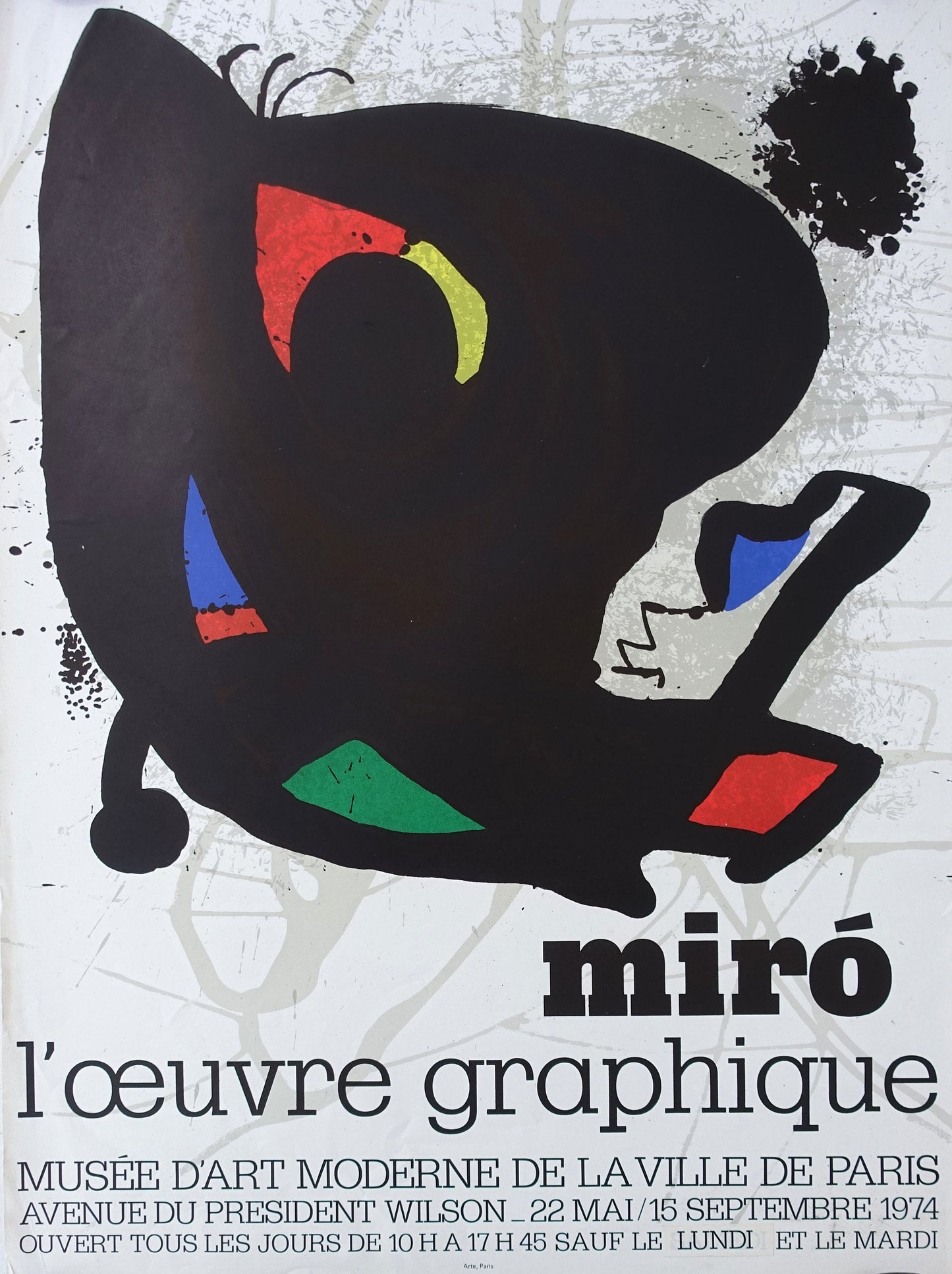1974 Miro Exhibition Poster Paris L'oevre Graphique - Original Vintage Poster