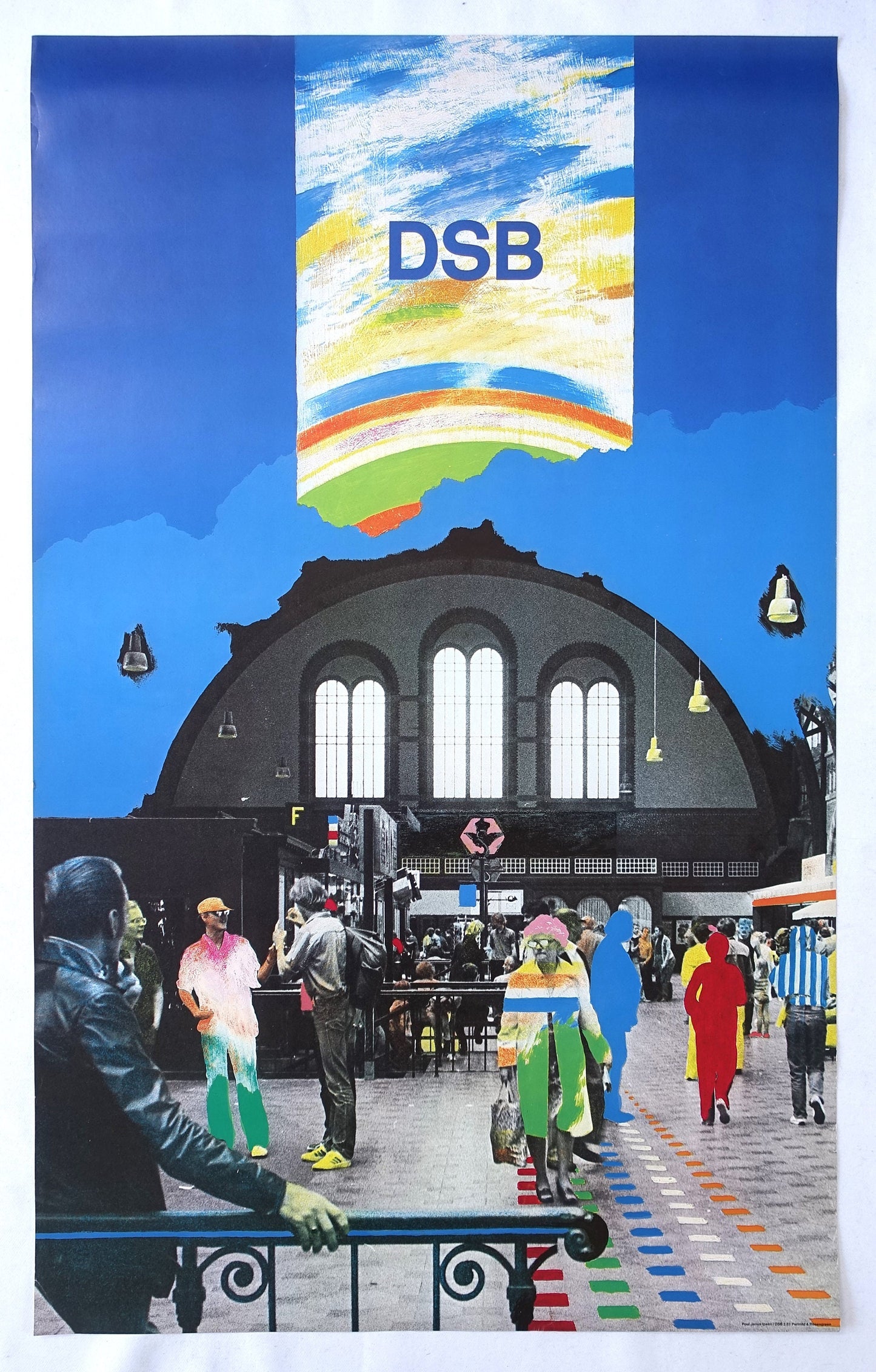 1981 Pop Art Train Travel Poster 2 - Original Vintage Poster