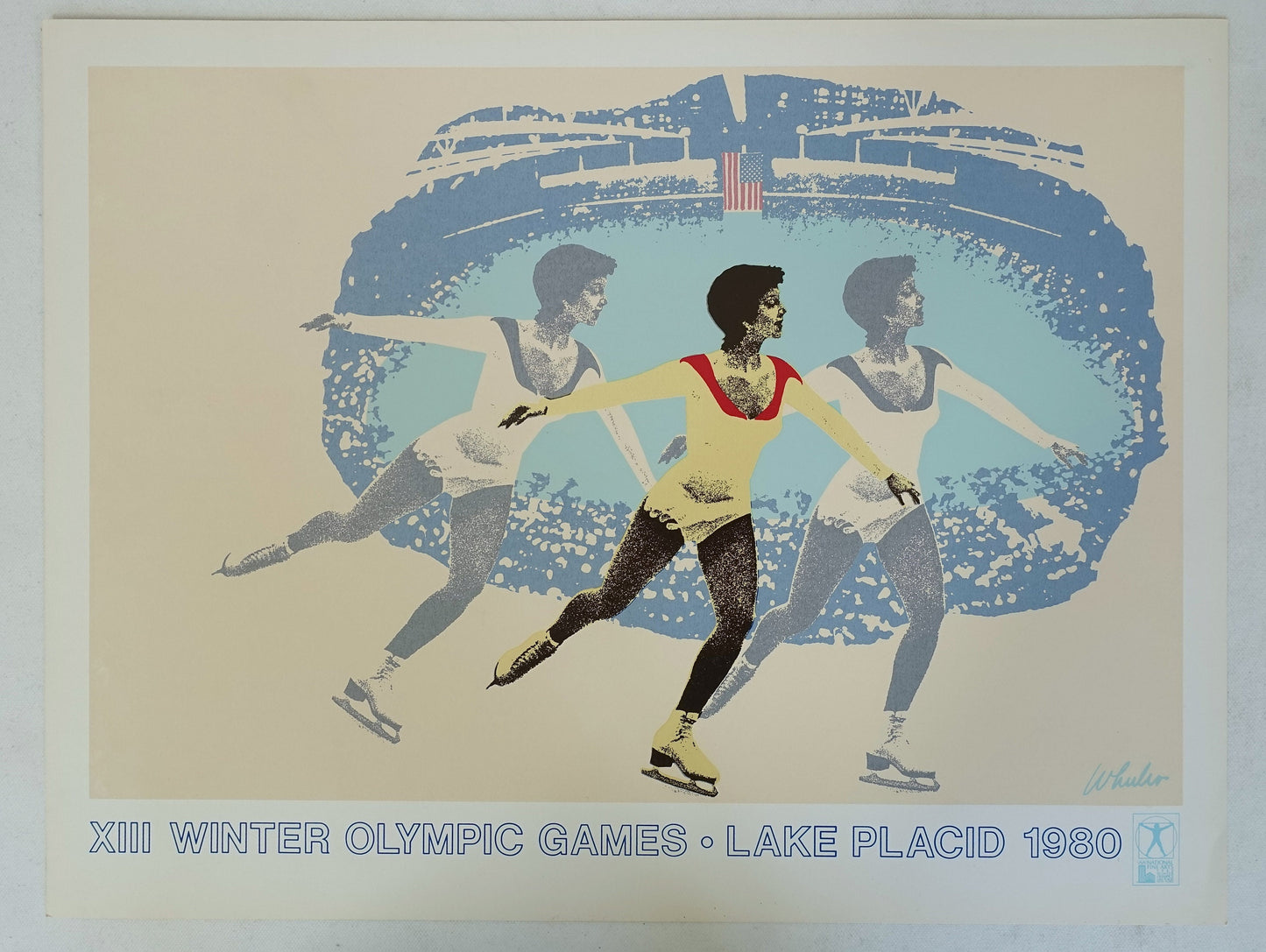 1980 Olympic Winter Games Lake Placid (figure skating) - Original Vintage Poster