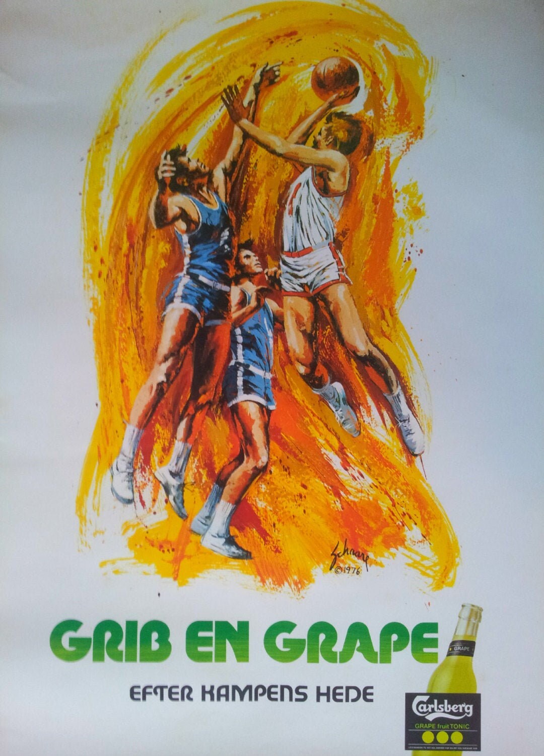 1976 Carlsberg Grape (Basketball) - Original Vintage Poster