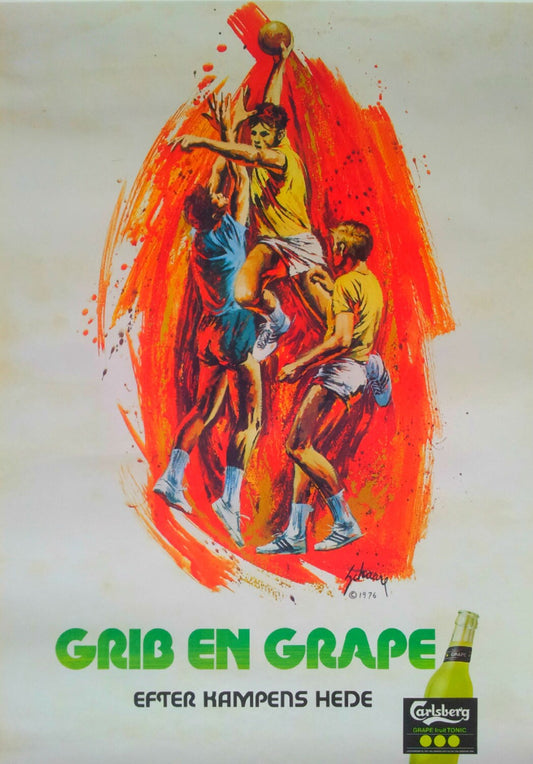 1976 Carlsberg Grape (Handball) - Original Vintage Poster