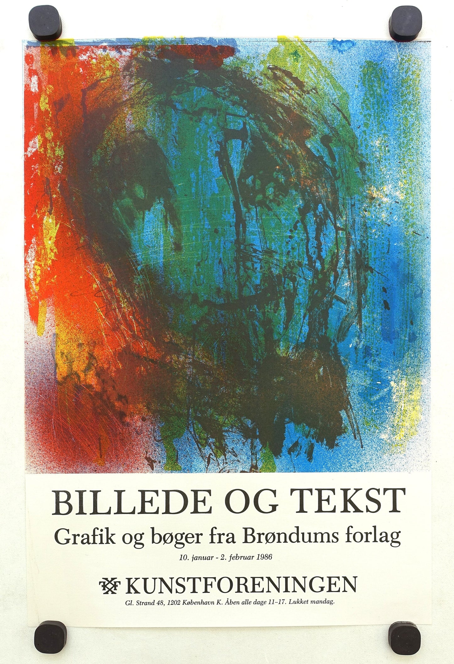 1986 Danish Art Exhibition Poster - Original Vintage Poster