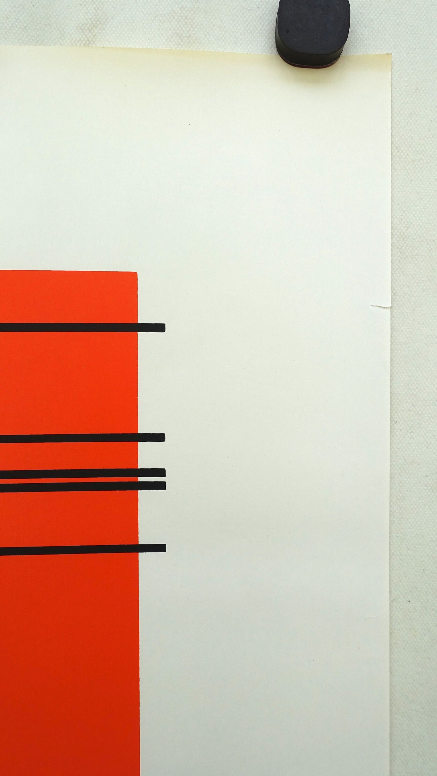 1970 Danish Modern Art (Orange) by Ole Schwalbe - Original Vintage Poster