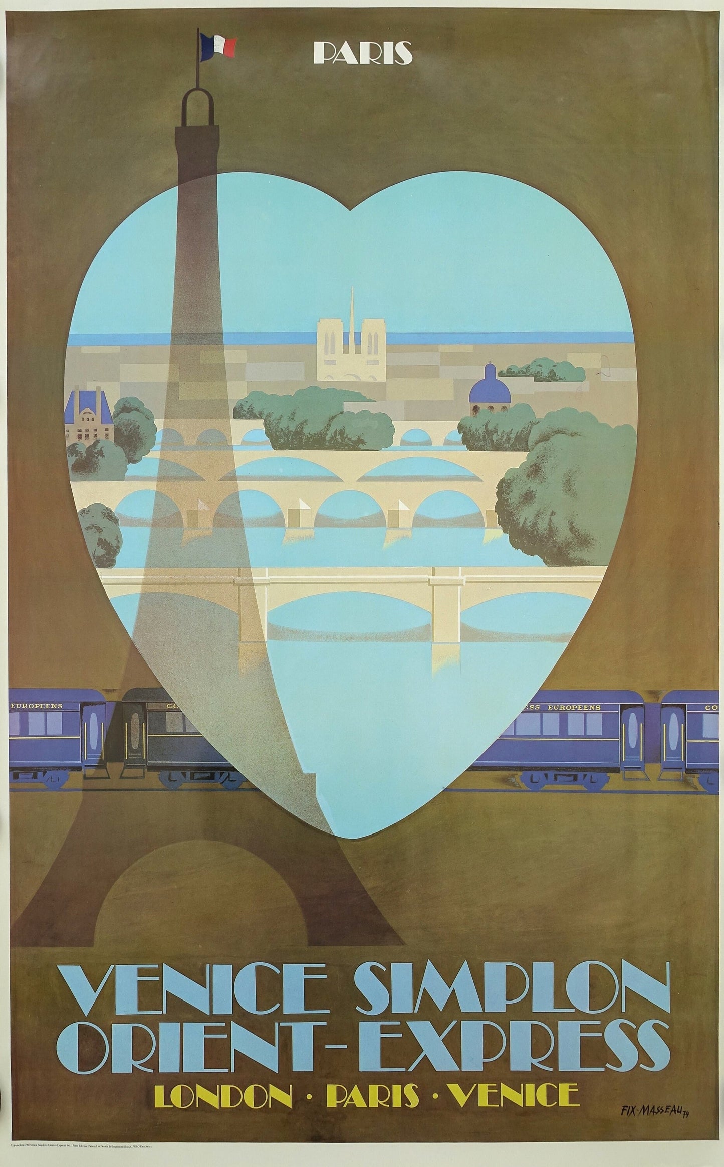 1981 Venice-Simplon Orient-Express Paris - Original Vintage Poster