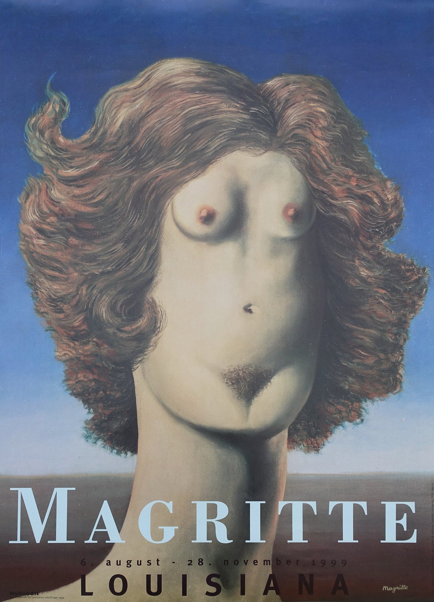1999 Magritte Art Exhibition Louisiana Poster - Original Vintage Poster