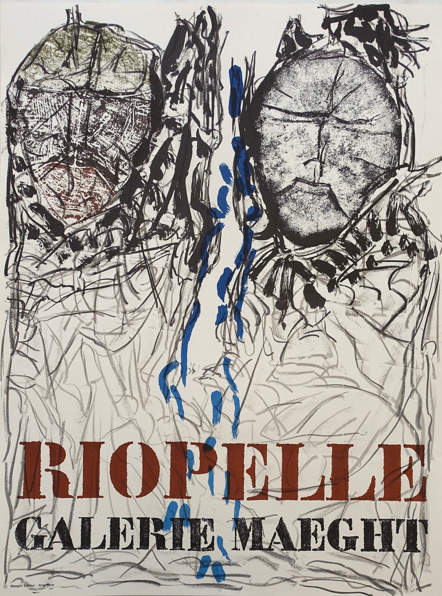 1974 Riopelle Exhibition Poster Galerie Maeght - Original Vintage Poster