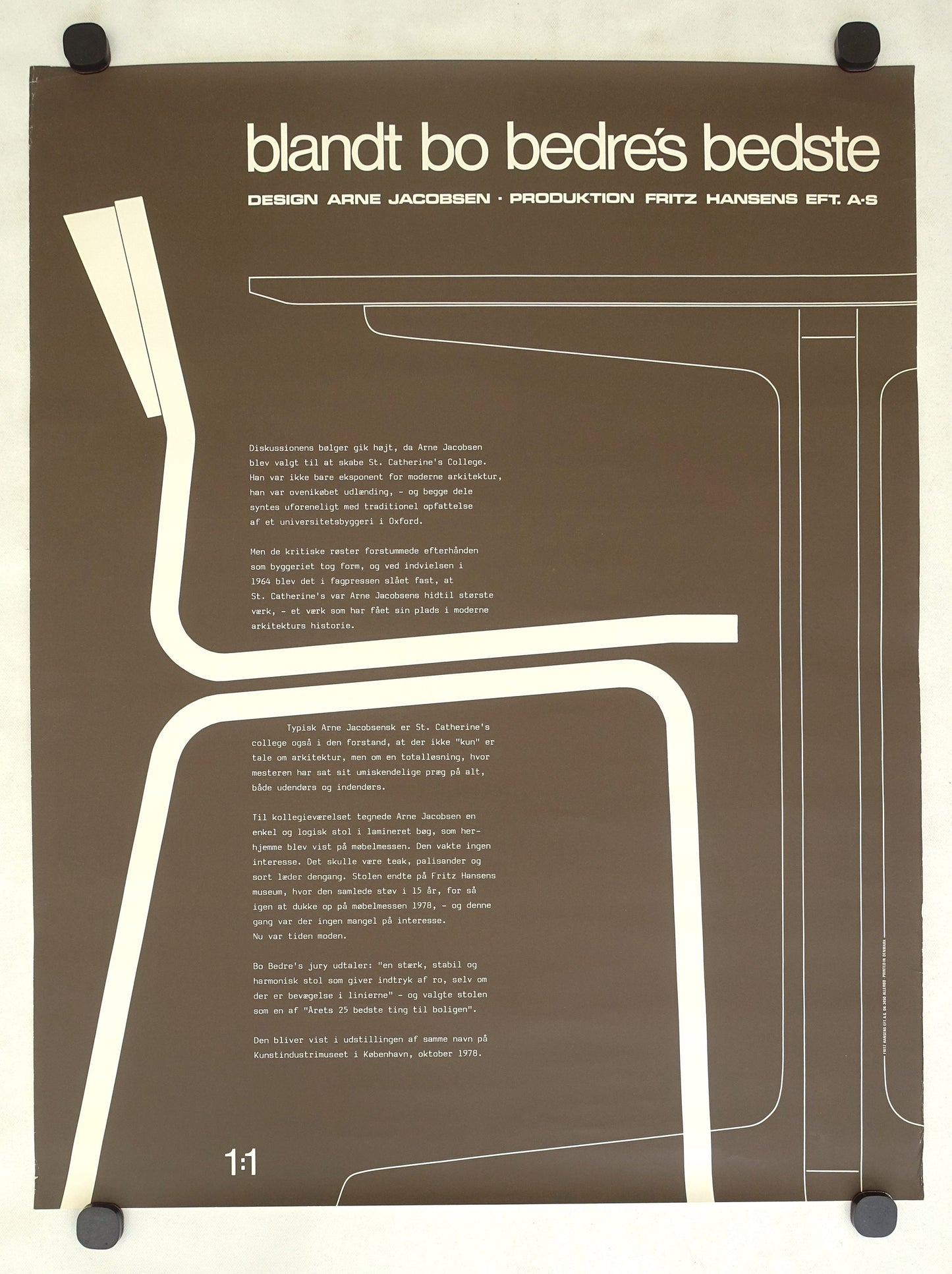 1978 Arne Jacobsen Design Exhibition - Original Vintage Poster