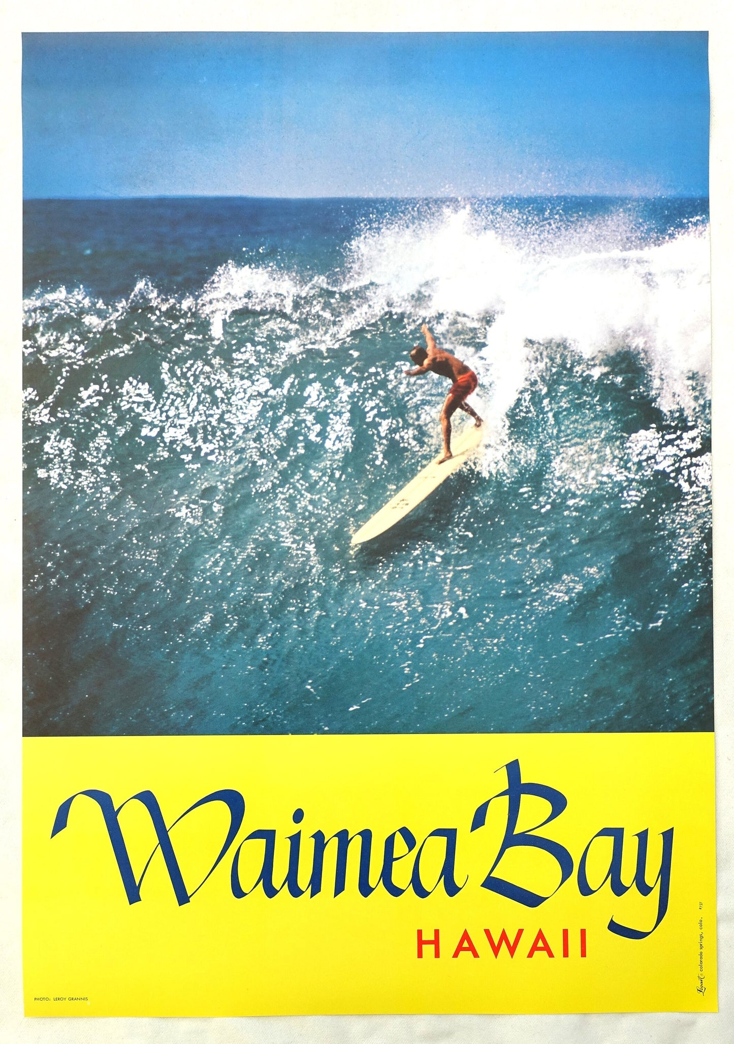 1960s Hawaii Waimea Bay feat. Mike Doyle - Original Vintage Poster