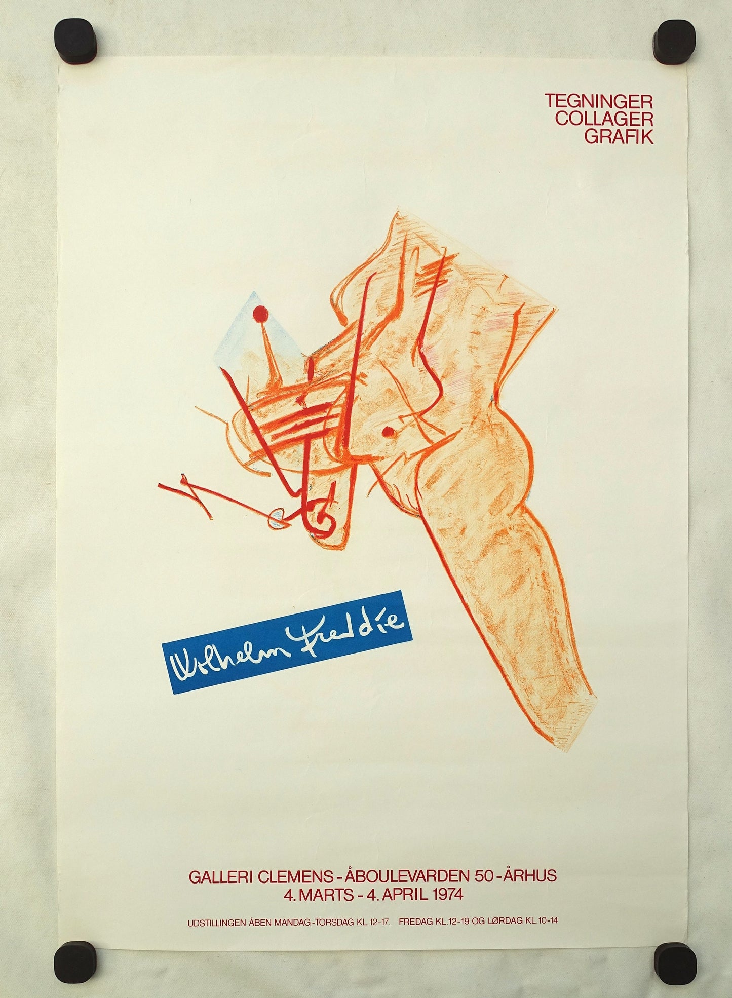 1974 Wilhelm Freddie Exhibition Poster II - Original Vintage Poster