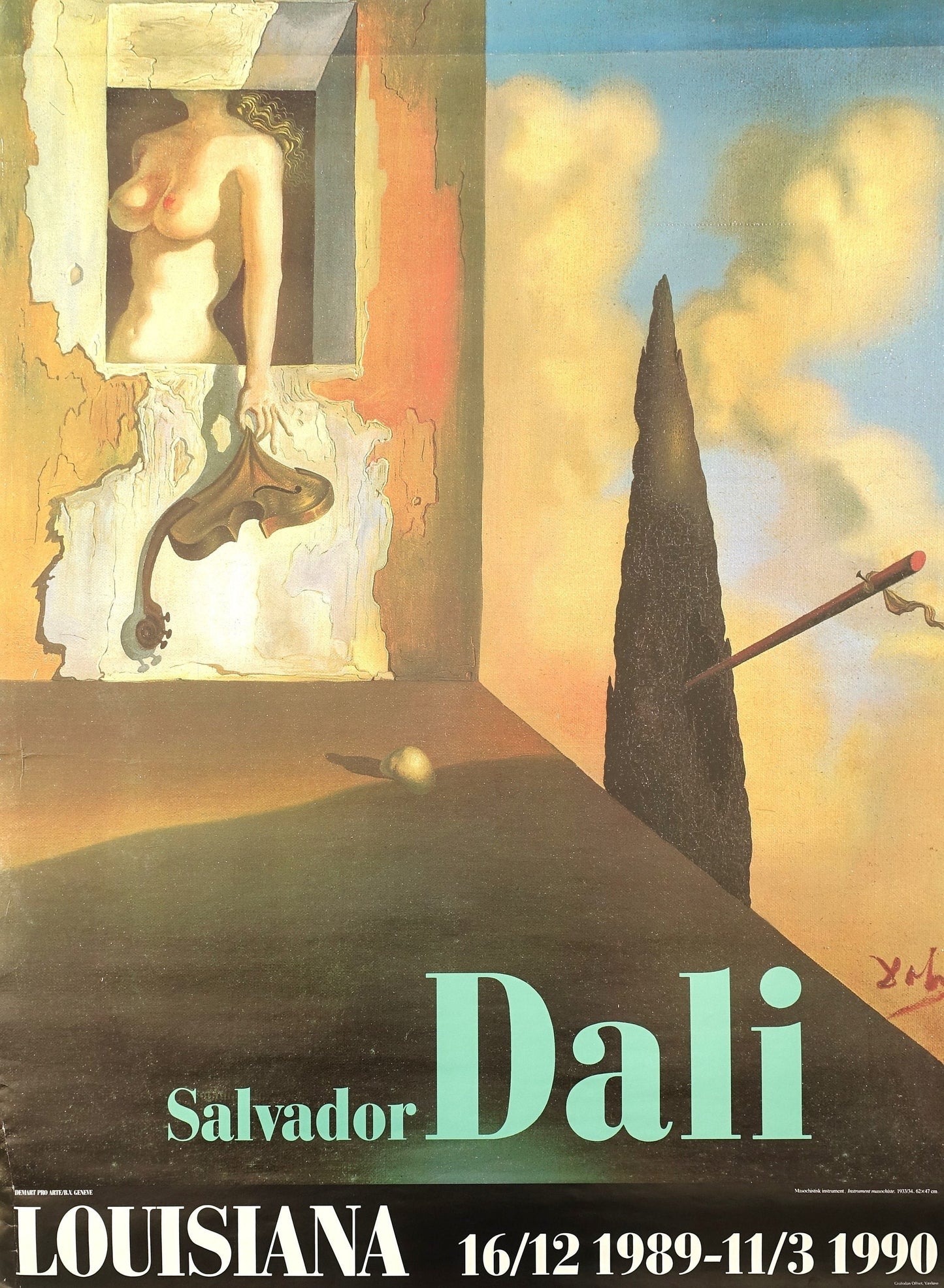1989 Dali at Louisiana Museum of Modern Art - Original Vintage Poster