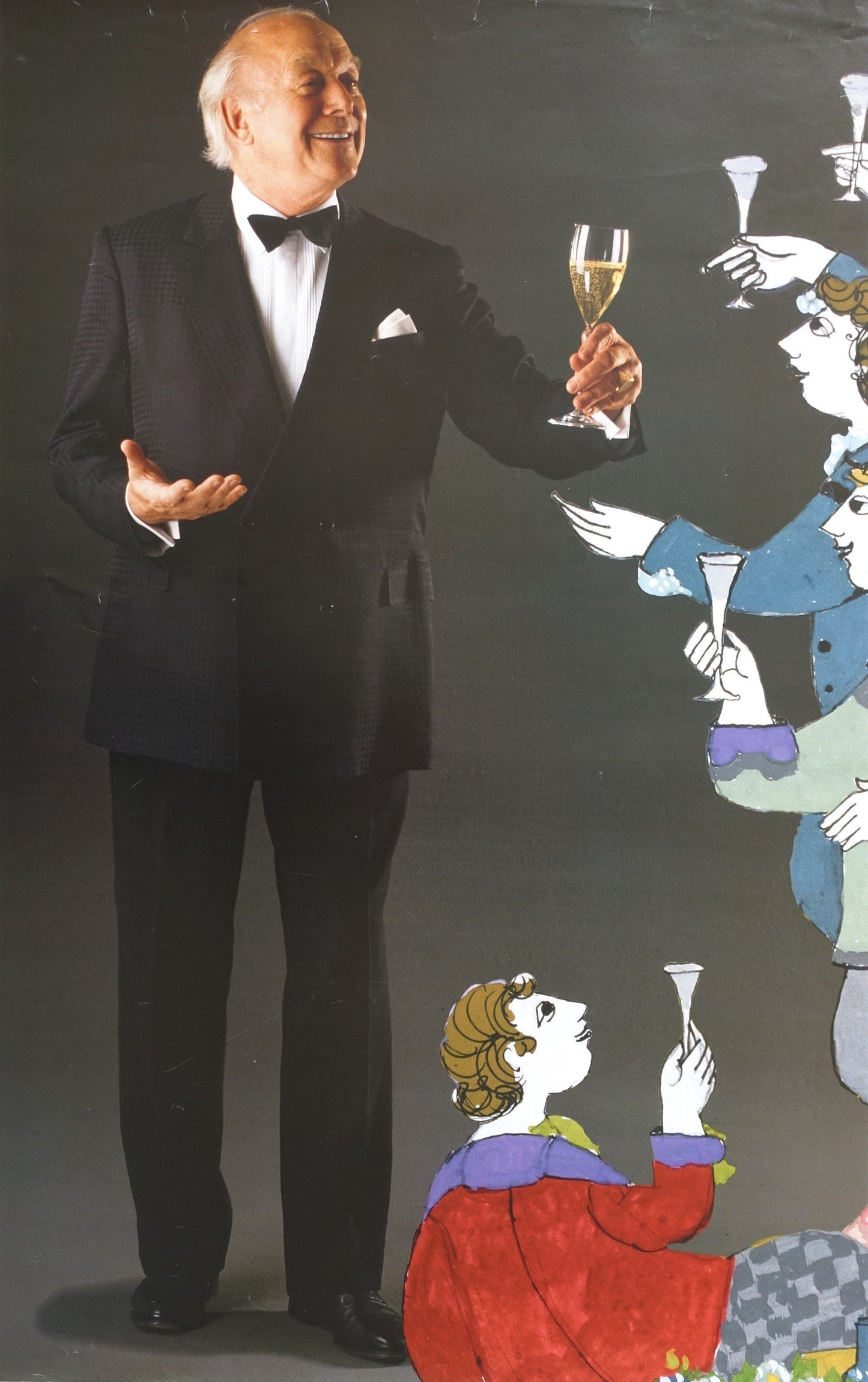 1990s Wiinblad toasting with his art - Original Vintage Poster
