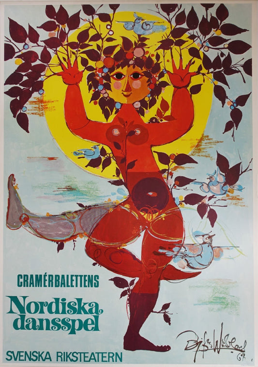 1967 Wiinblad's The Nordic Dancing Games - Original Vintage Poster