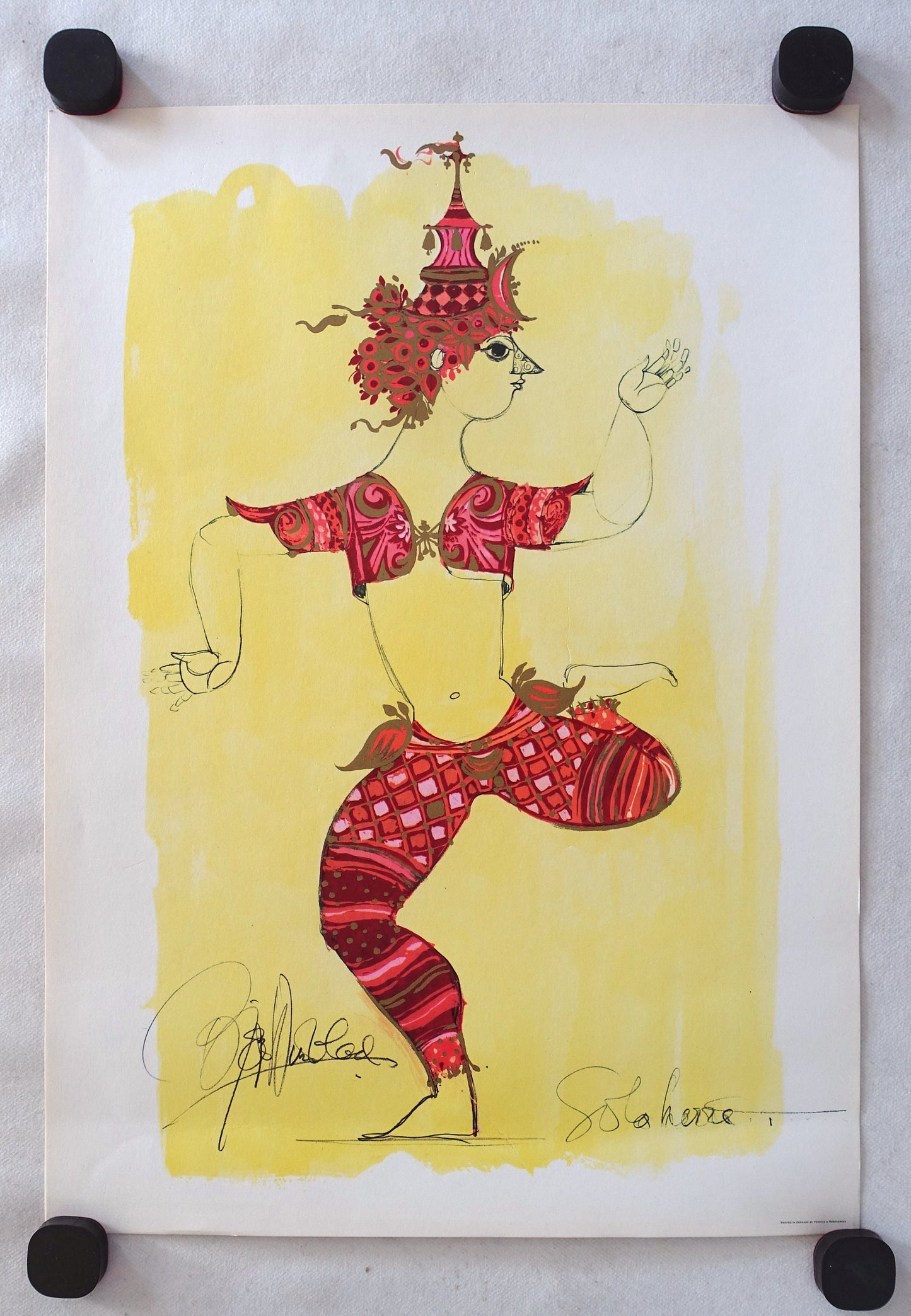 1968 Siamese Dancer by Bjørn Wiinblad II - Original Vintage Poster
