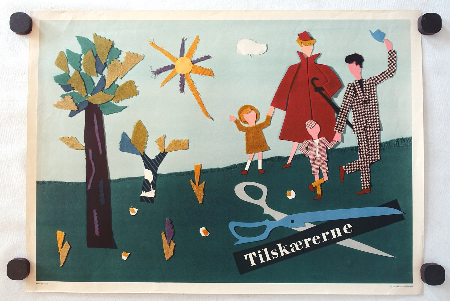 1950s Danish Fashion Textile Advertisement - Original Vintage Poster