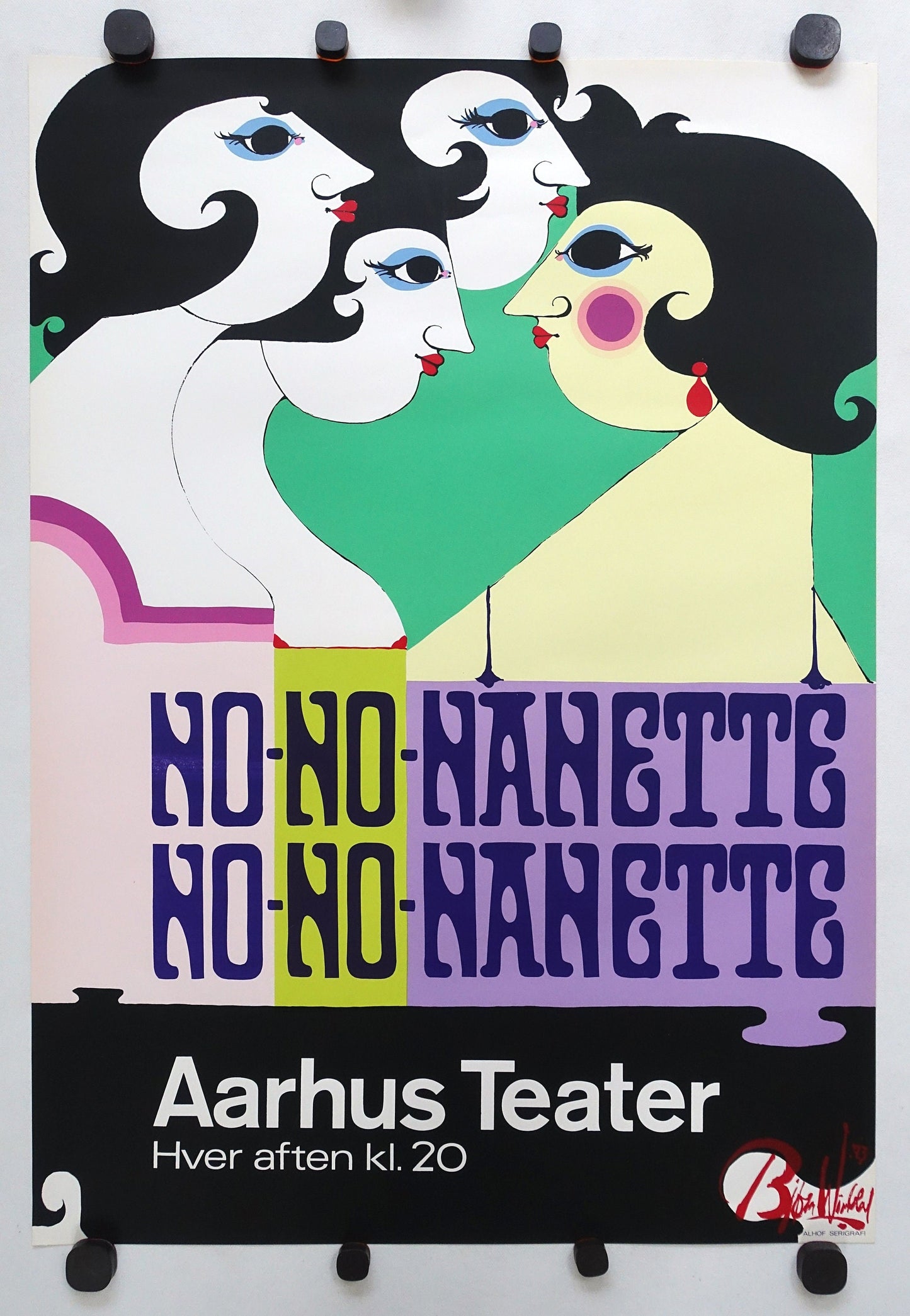 1973 Wiinblad No No Nanette Aarhus Theater - Original Vintage Poster