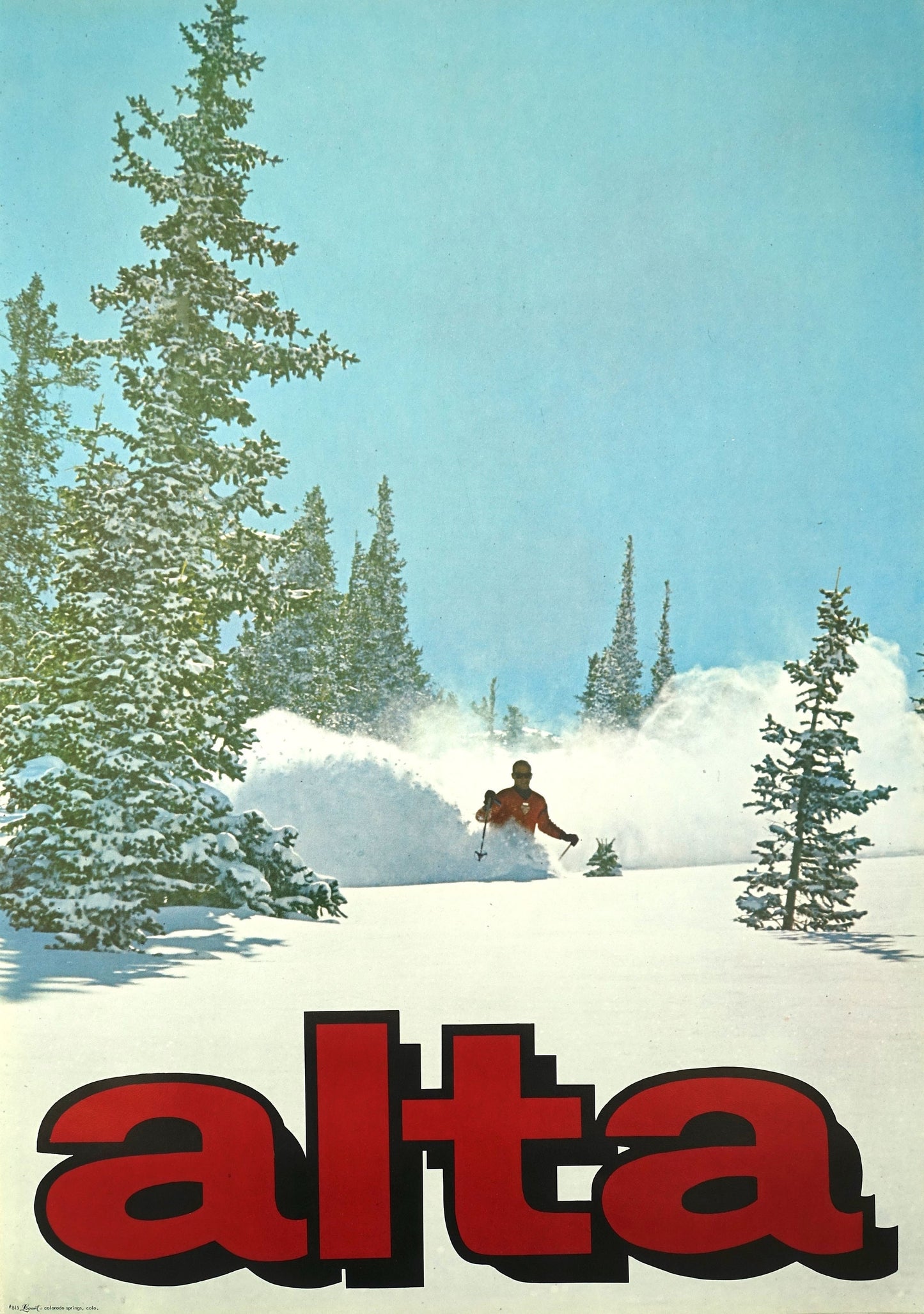 1960s Alta Utah Skiing Travel Poster - Original Vintage Poster