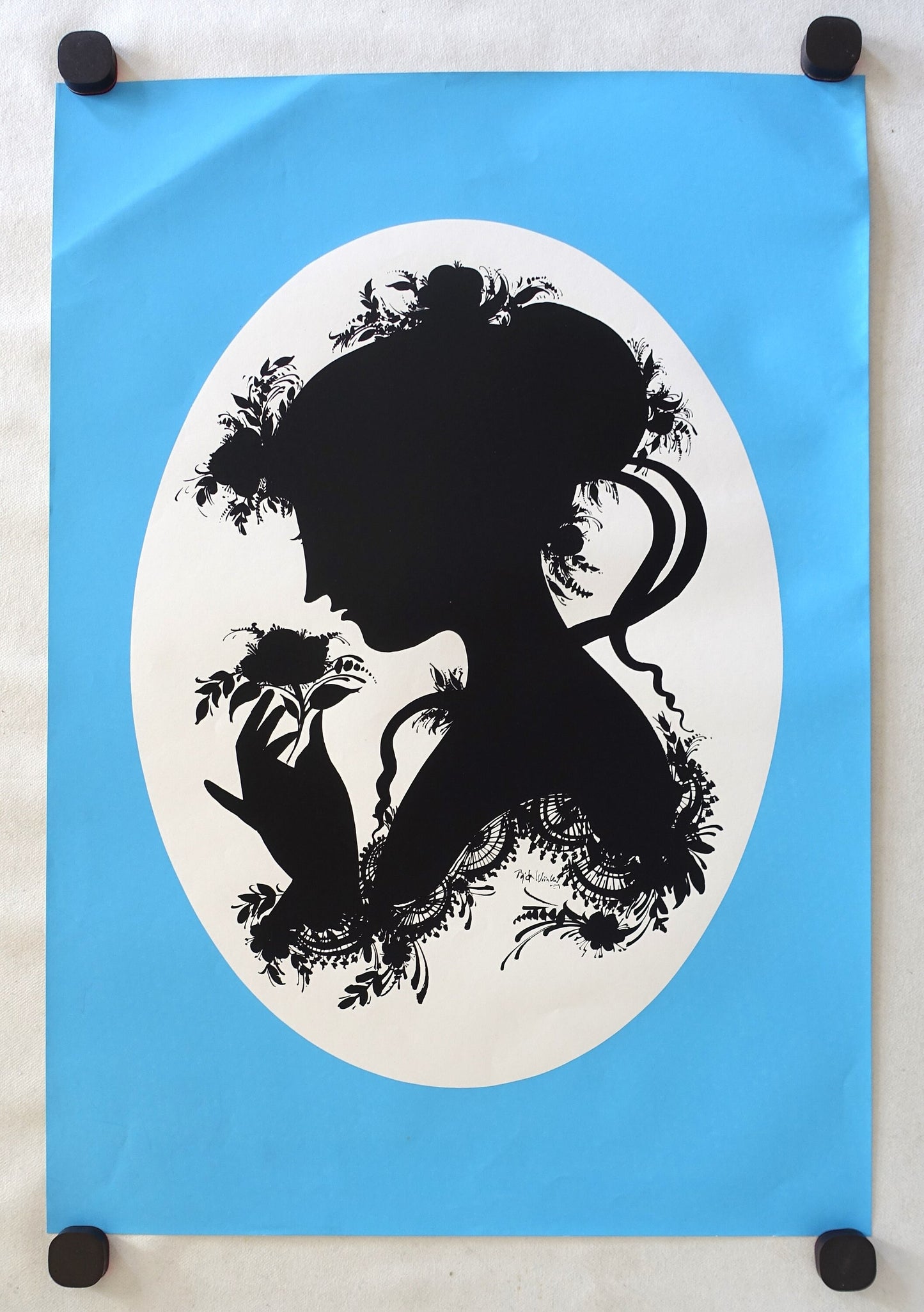 1959 Wiinblad's "Lady of the Camellias" (Blue version) - Original Vintage Poster