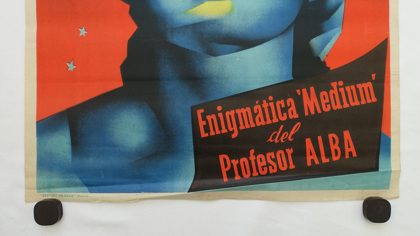 1959 Magician Yu Li San The Enigmatic Medium - Original Vintage Poster