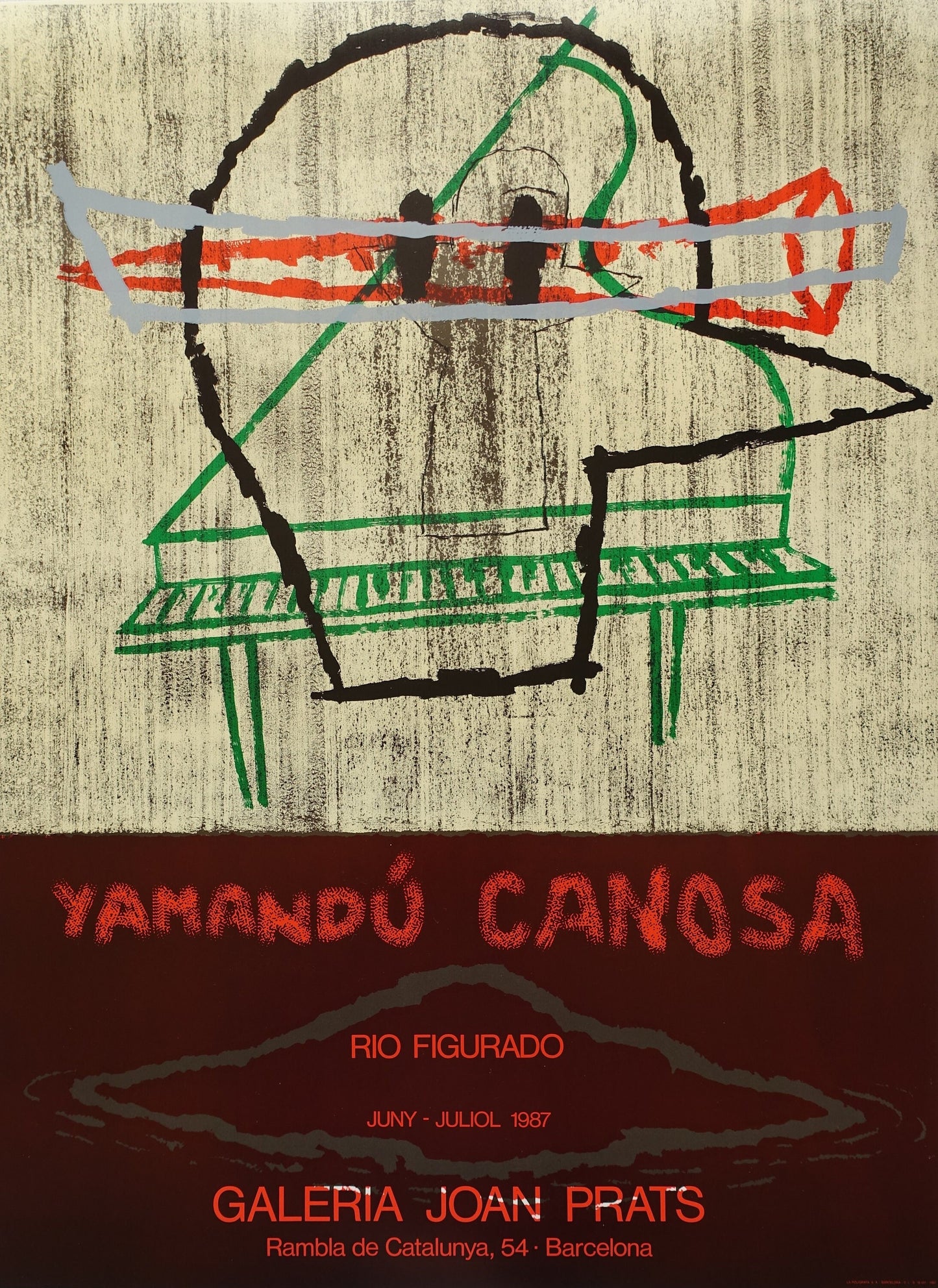 1987 Yamandú Canosa Spanish Exhibition Poster - Original Vintage Poster