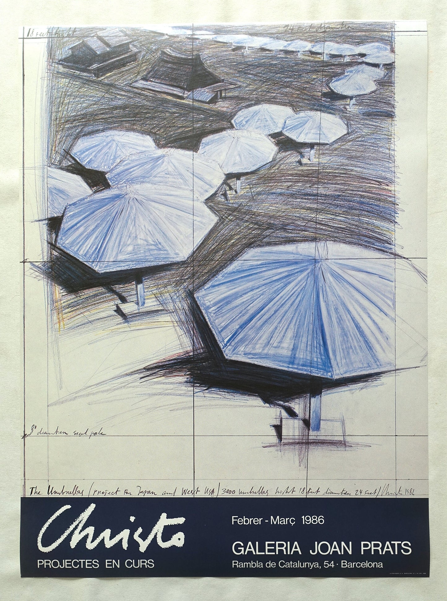 1986 Christo Spanish Exhibition Poster - Original Vintage Poster