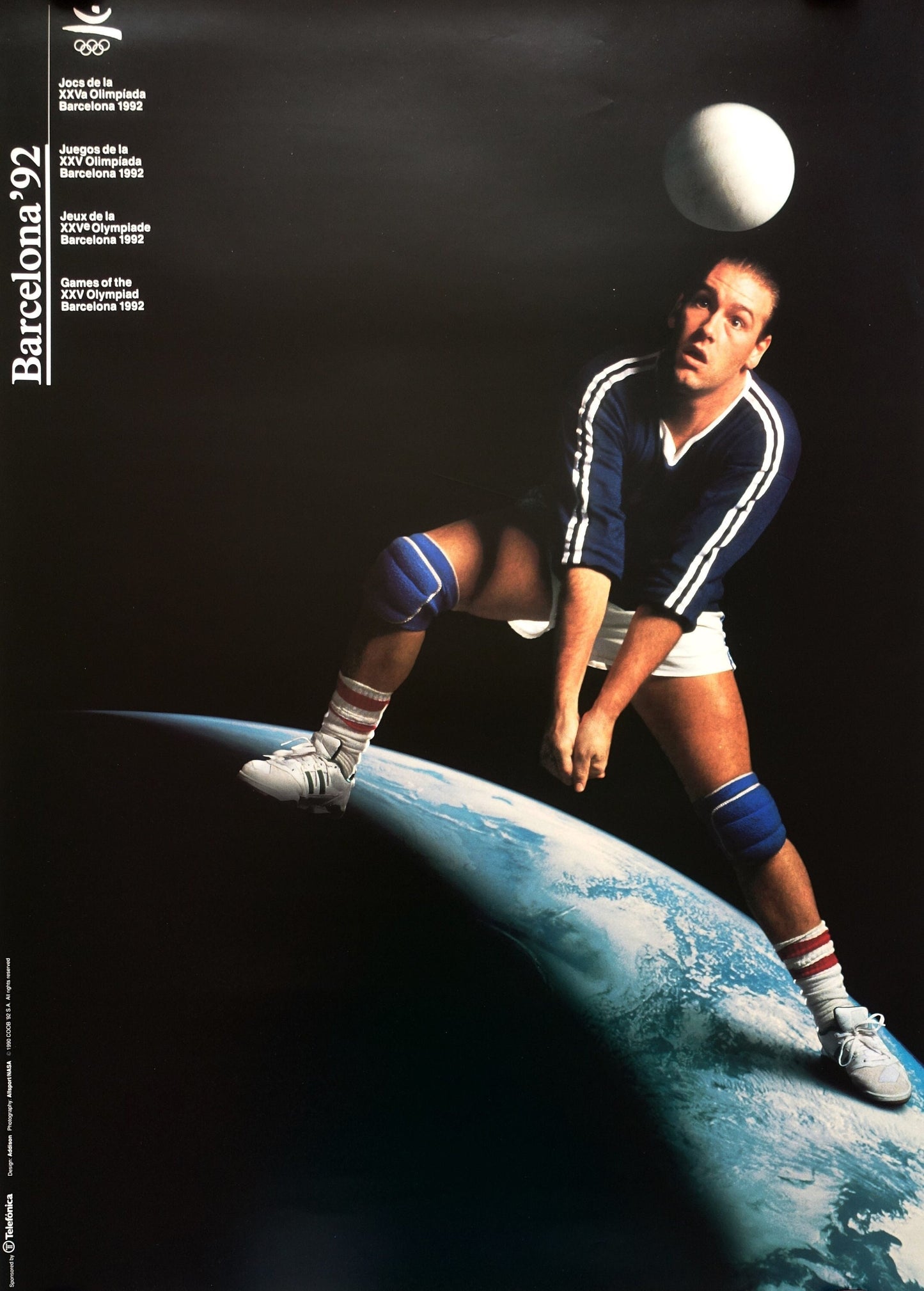 1992 Summer Olympic Games Barcelona Volleyball - Original Vintage Poster