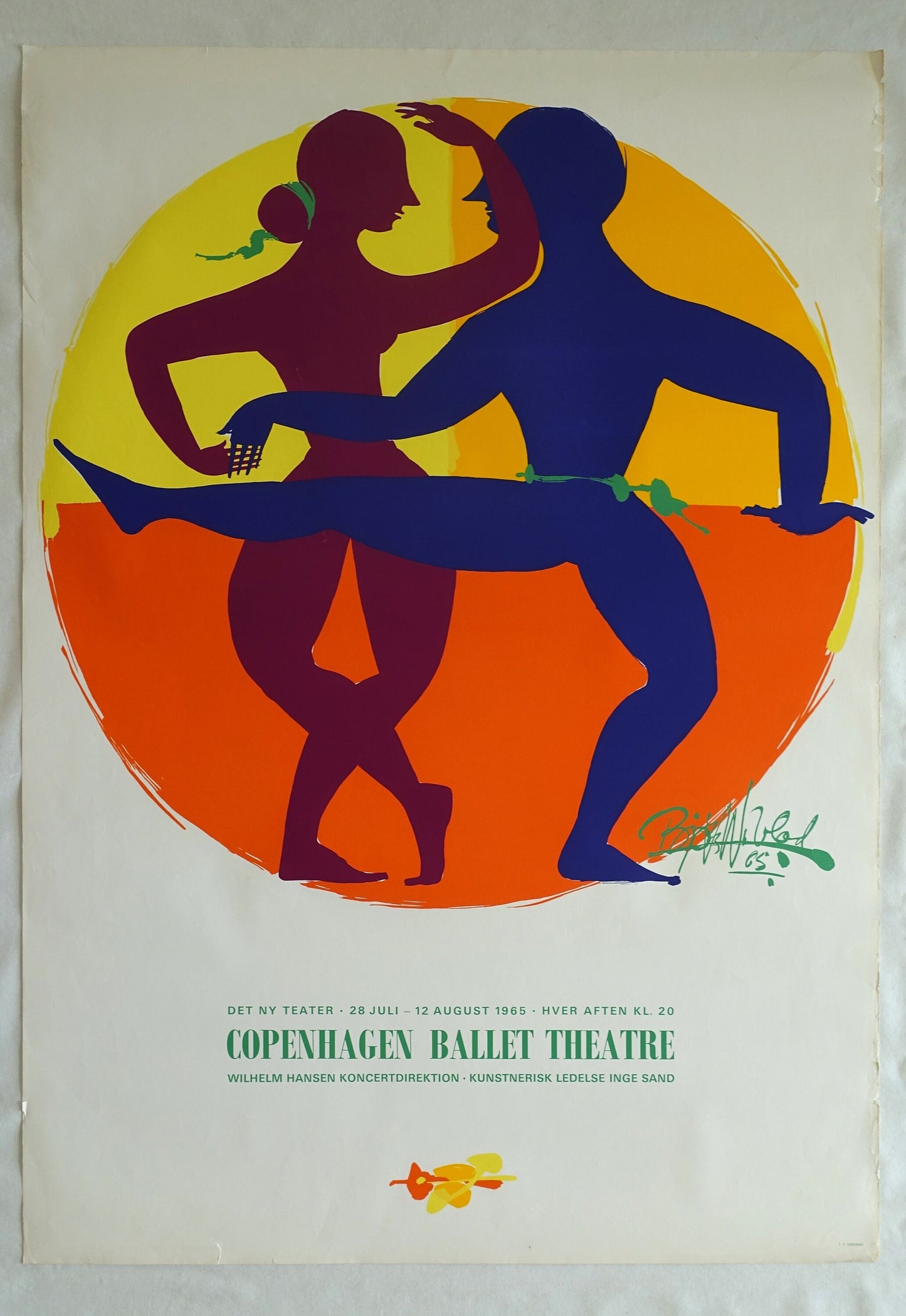 1965 Wiinblad Copenhagen Ballet Theatre - Original Vintage Poster