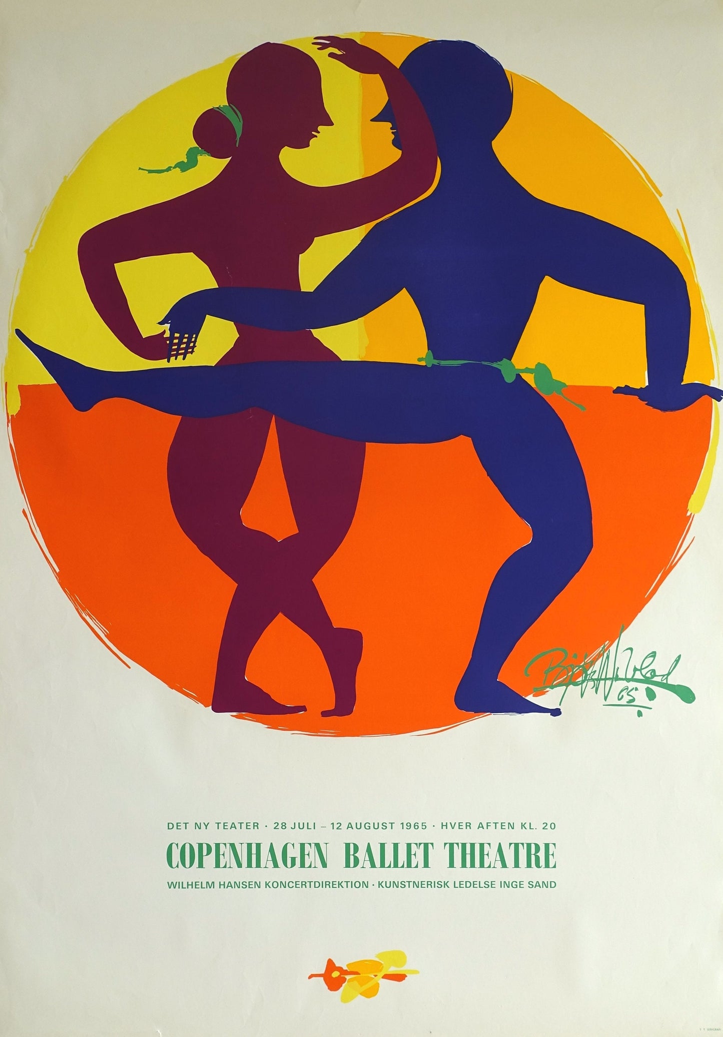 1965 Wiinblad Copenhagen Ballet Theatre - Original Vintage Poster