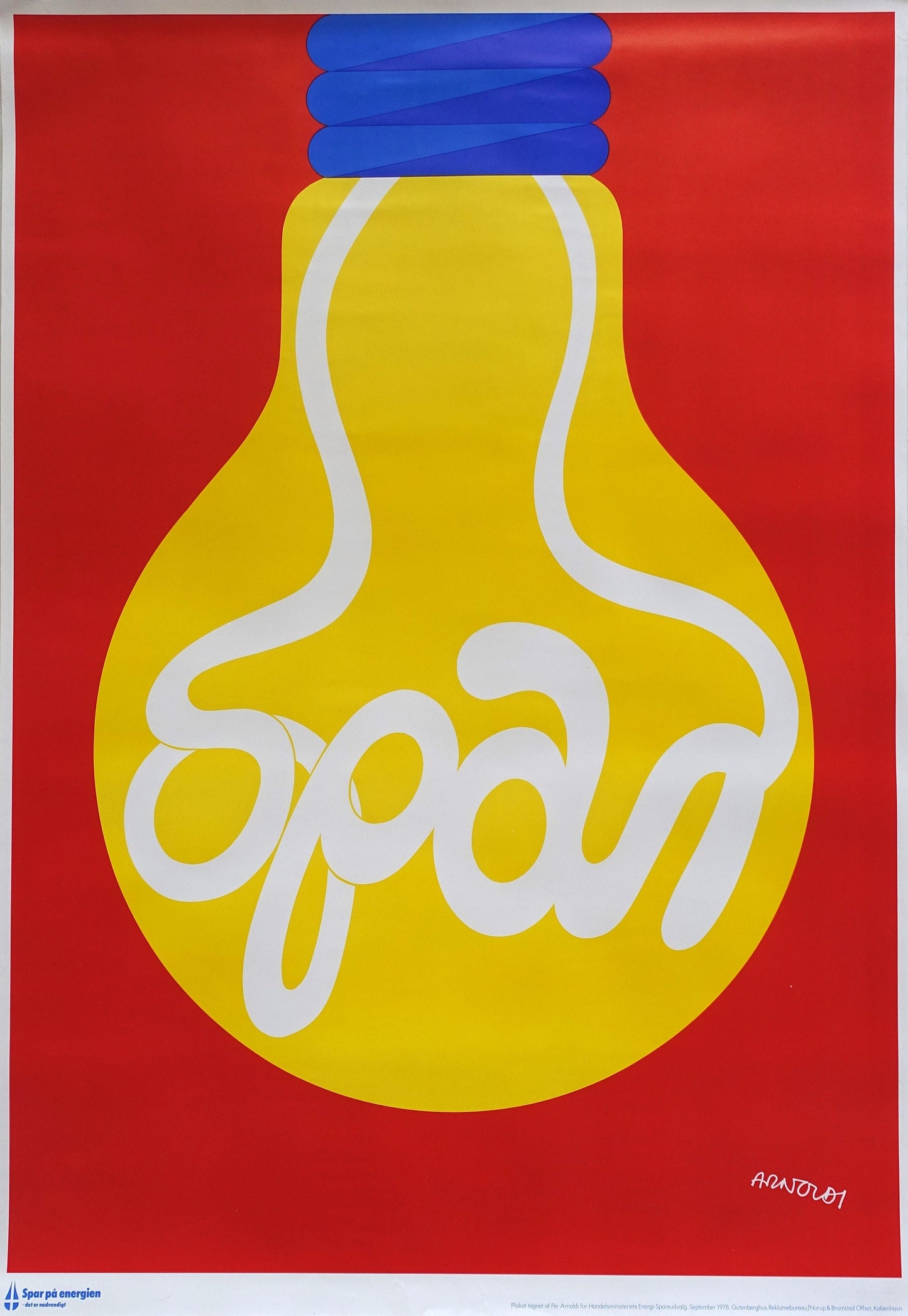 1978 Save Energy Campaign by Per Arnoldi (light) - Original Vintage Poster