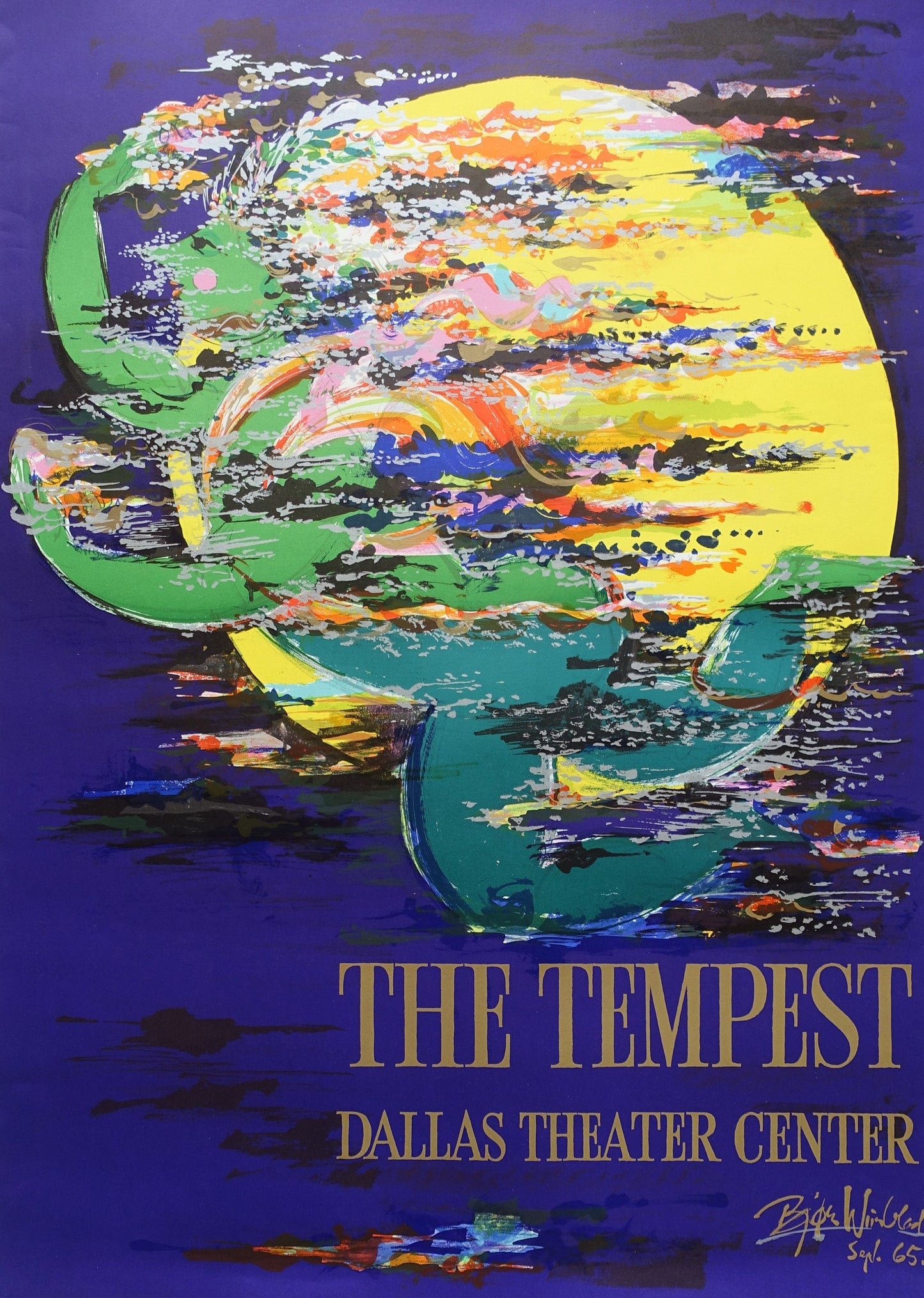 1965 Wiinblad The Tempest Dallas Theater Center - Original Vintage Poster