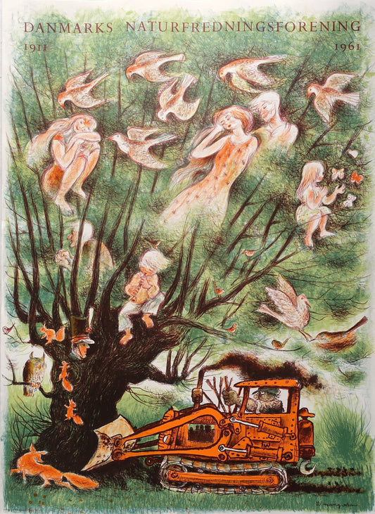 1961 Danish Nature Conservation Campaign by Ib Spang Olsen - Original Vintage Poster