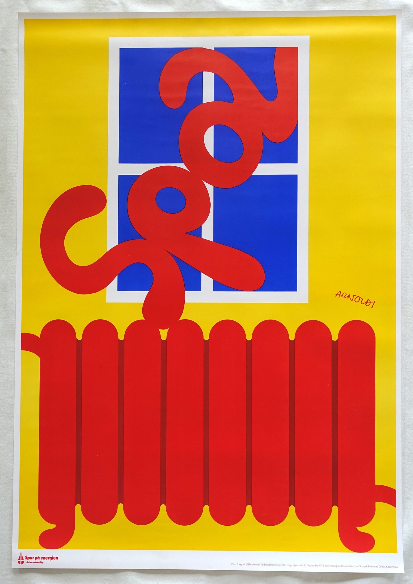 1978 Save Energy Campaign by Per Arnoldi (radiator) - Original Vintage Poster
