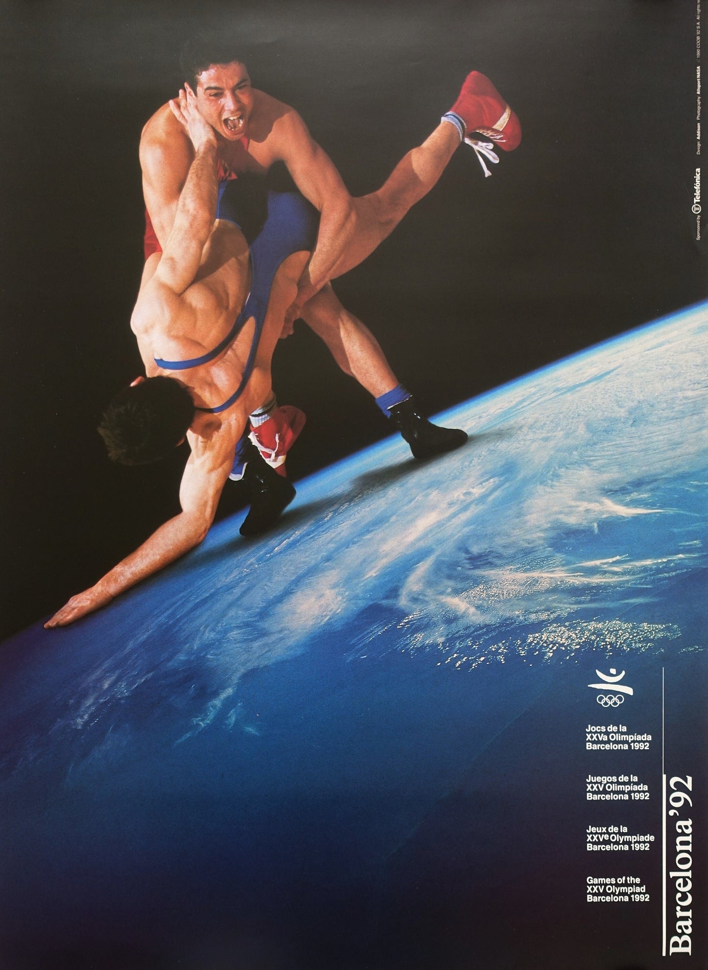 1992 Summer Olympic Games Wrestling - Original Vintage Poster