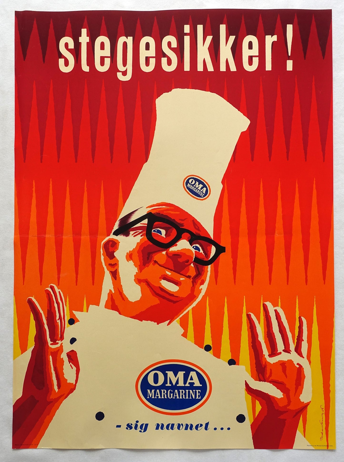 1950s Chef Butter OMA Margarine Advertisement- Original Vintage Poster