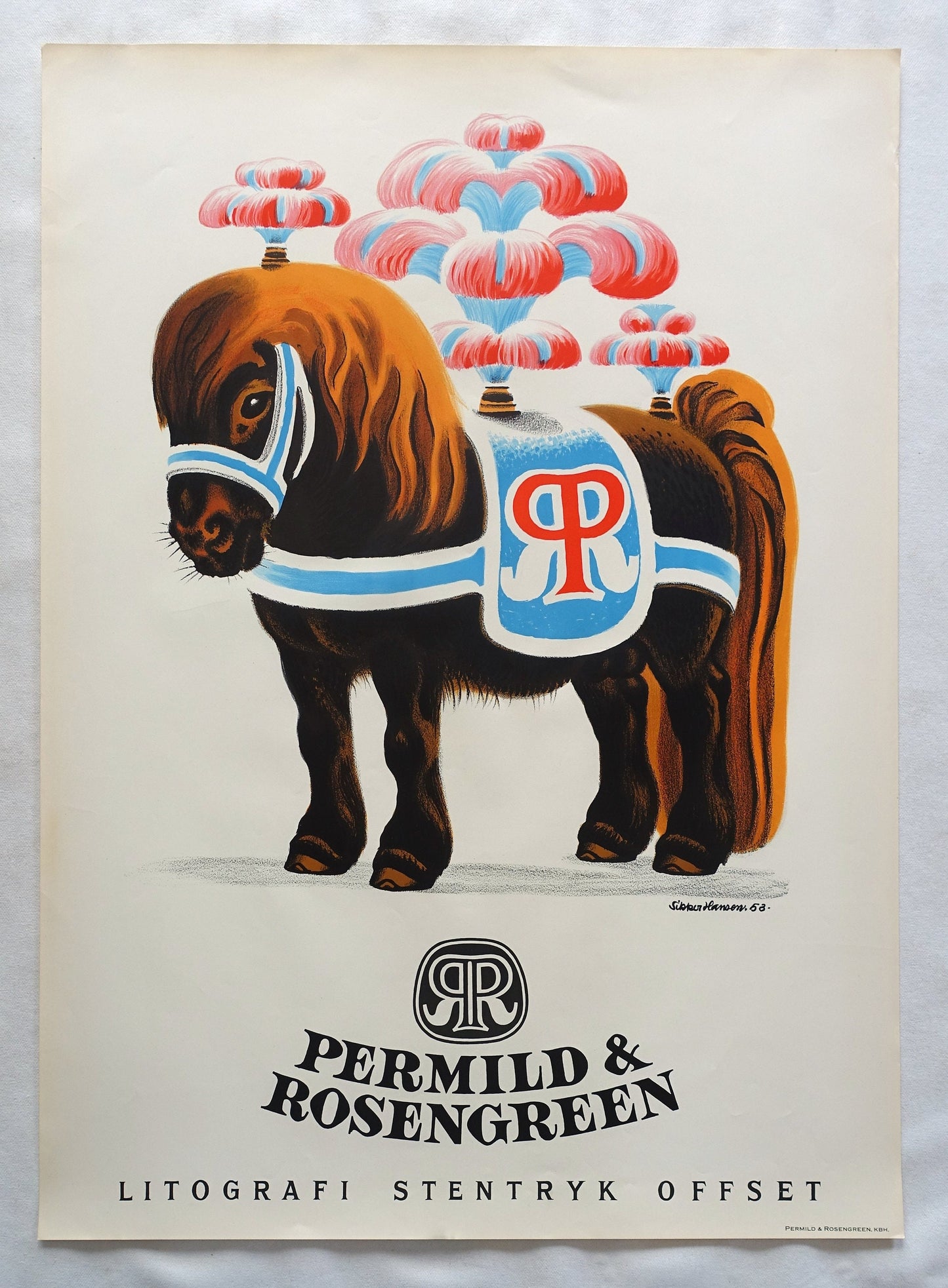 1950s Printer Advertisement Permild & Rosengreen by Sikker Hansen - Original Vintage Poster