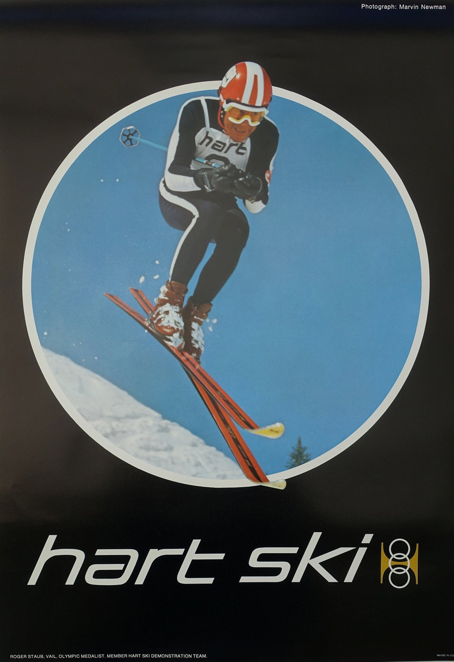 1960s Hart Ski Skiing Travel Poster feat. Roger Staub - Original Vintage Poster