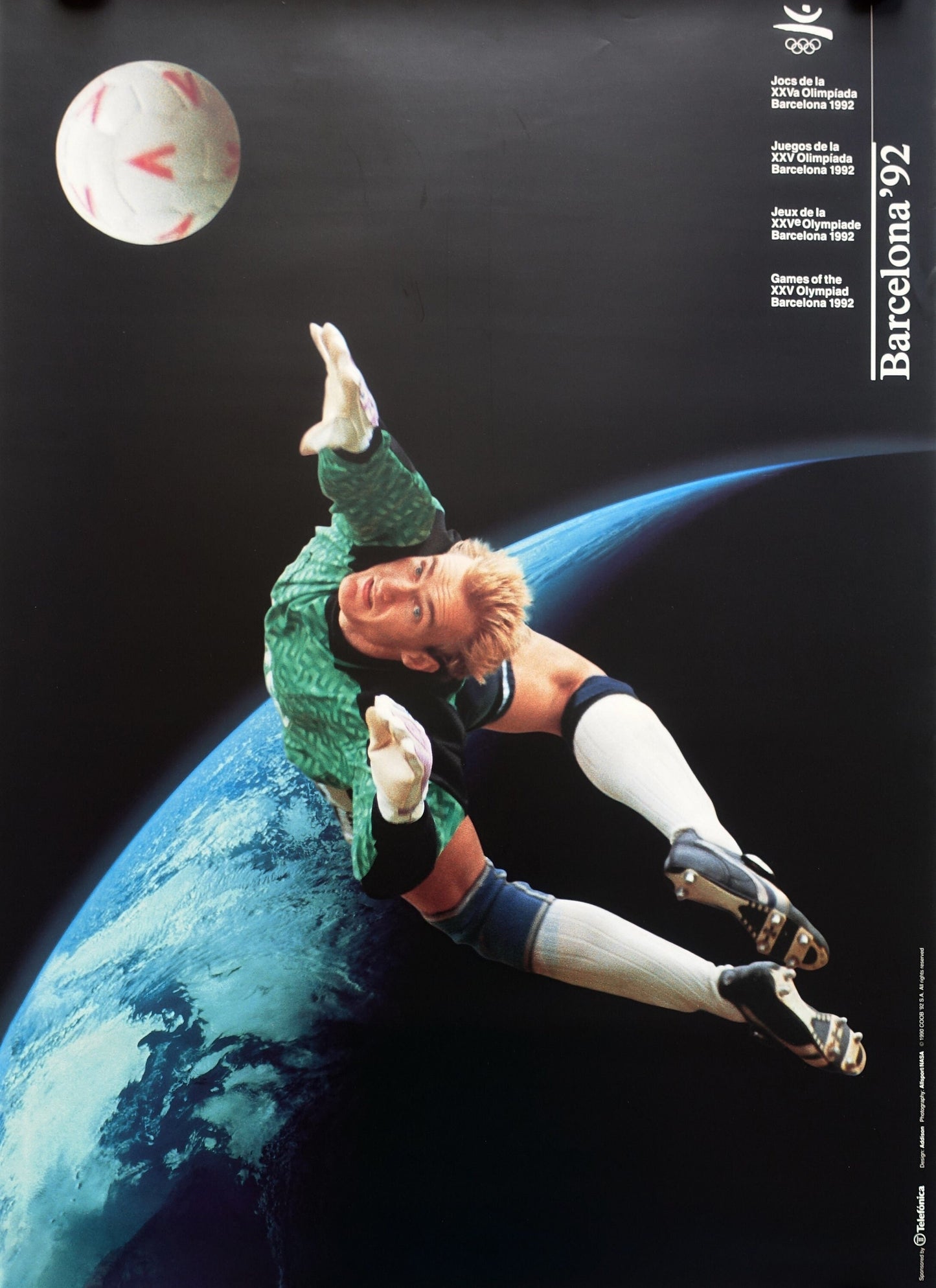 1992 Summer Olympic Games Football - Original Vintage Poster