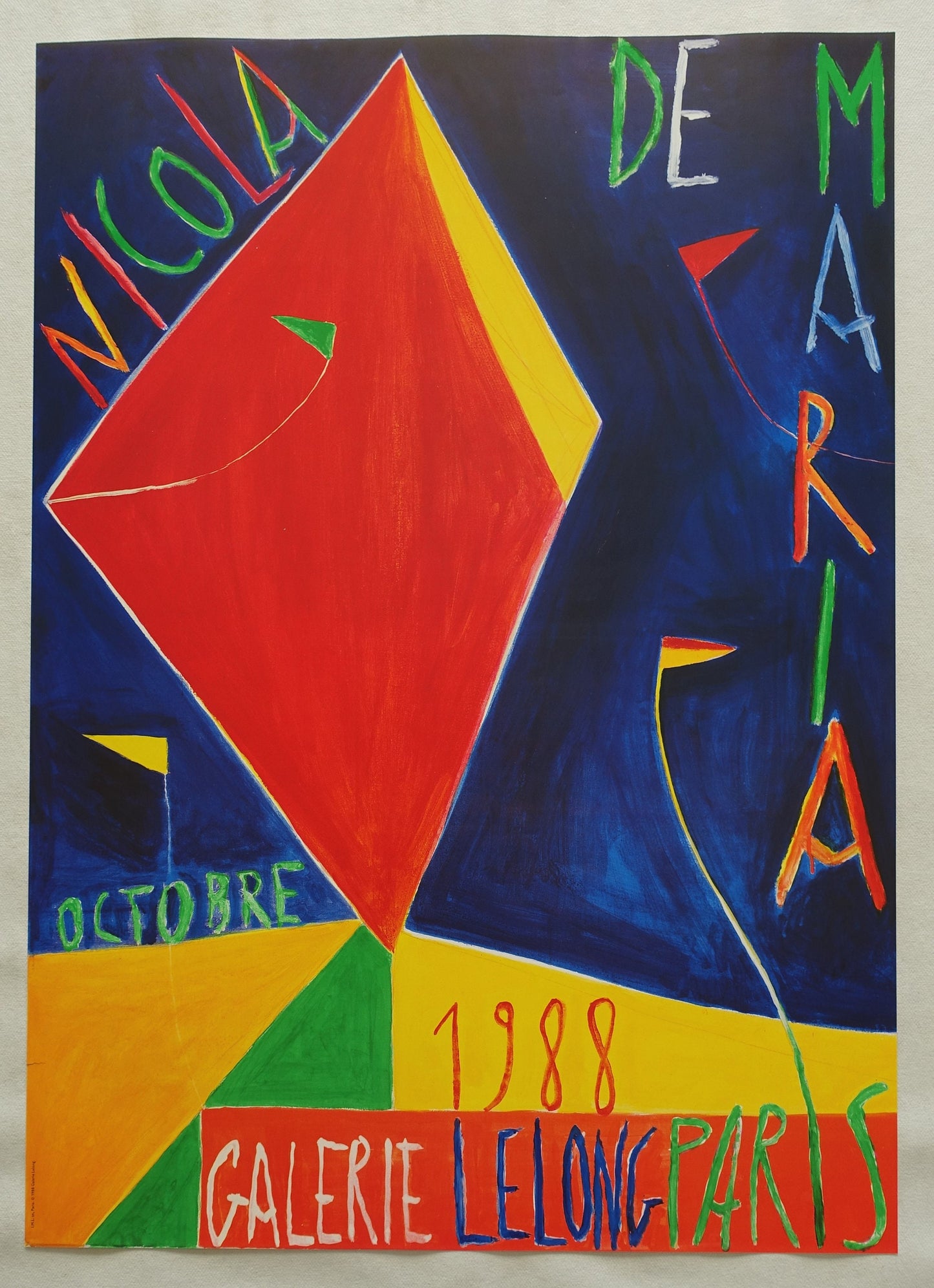 1988 Nicola de Maria Paris Exhibition Poster - Original Vintage Poster