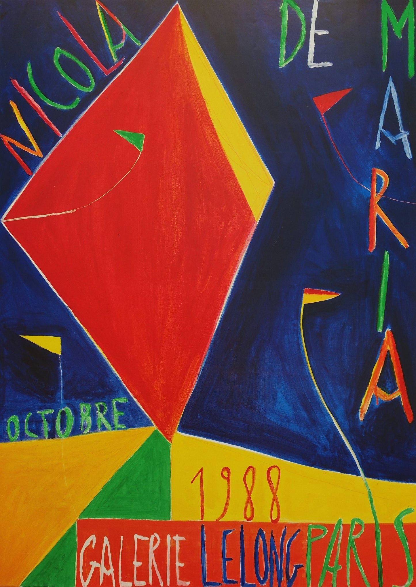 1988 Nicola de Maria Paris Exhibition Poster - Original Vintage Poster