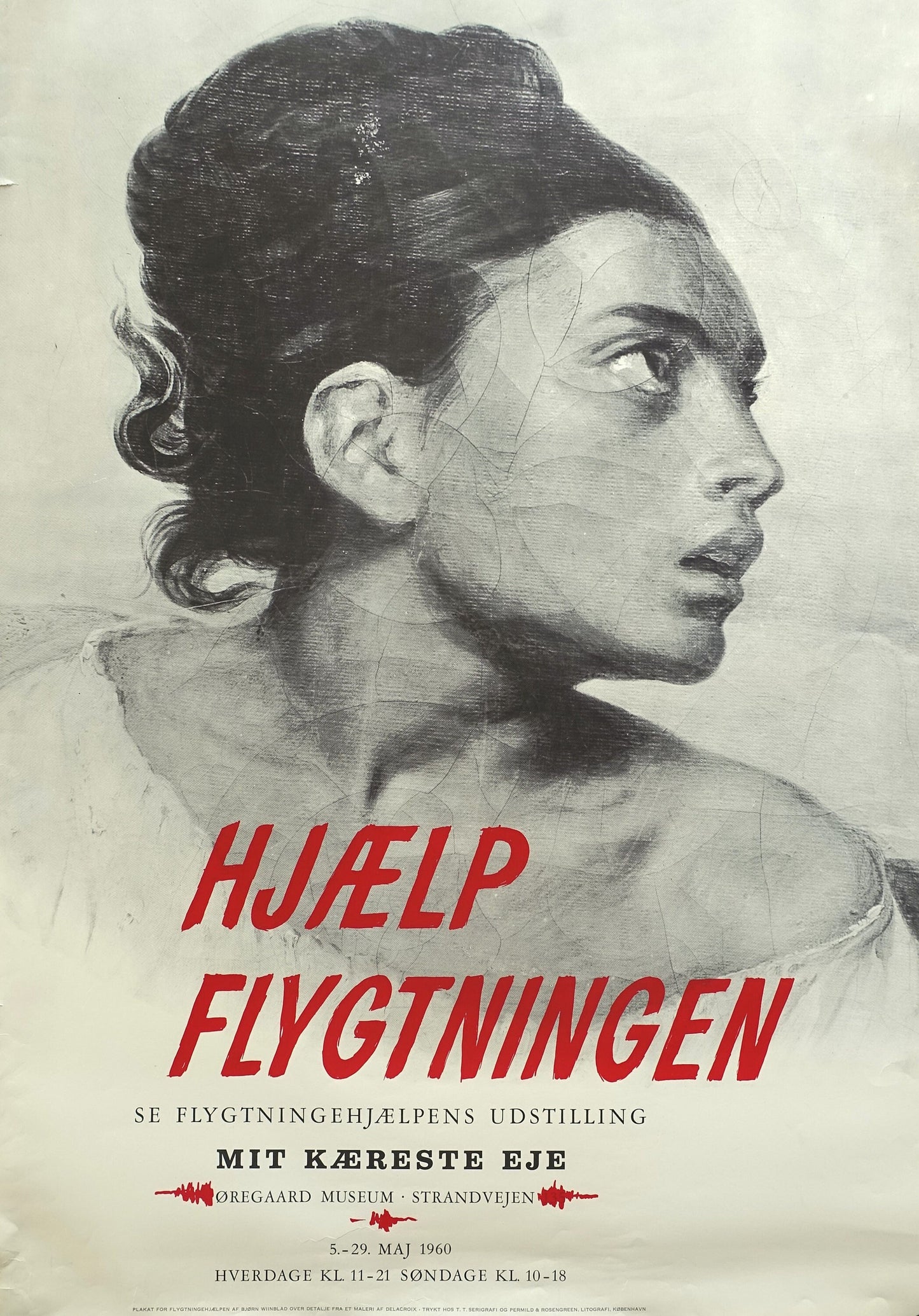 1960 Wiinblad "Refugee Exhibition" - Original Vintage Poster