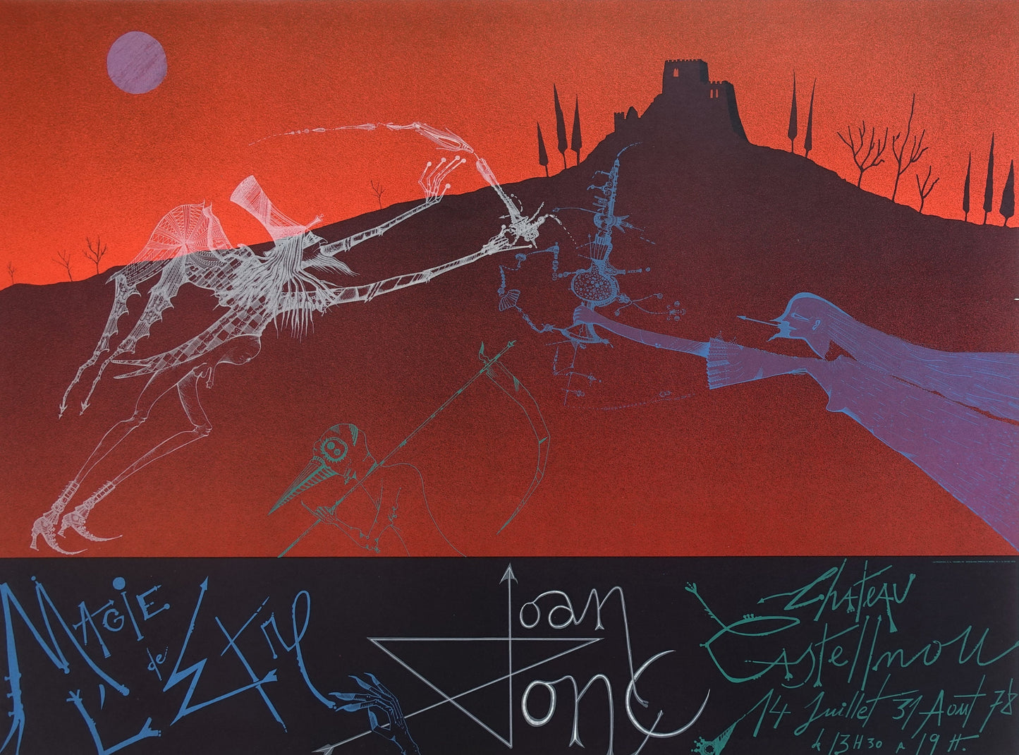 1978 Joan Ponc Chateau Castelnou Exhibition Poster - Original Vintage Poster