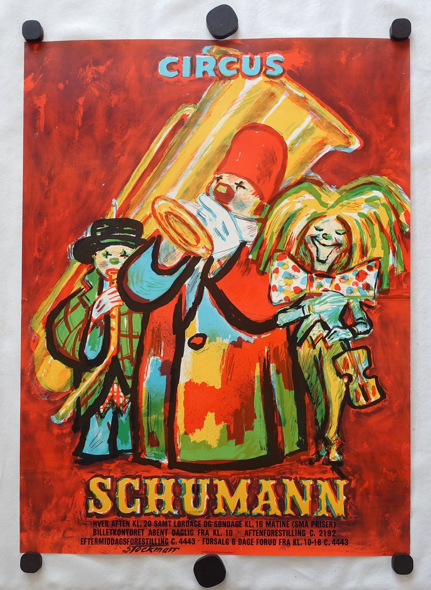 1960s Erik Stockmarr Advertisement for Circus Schumann - Original Vintage Poster