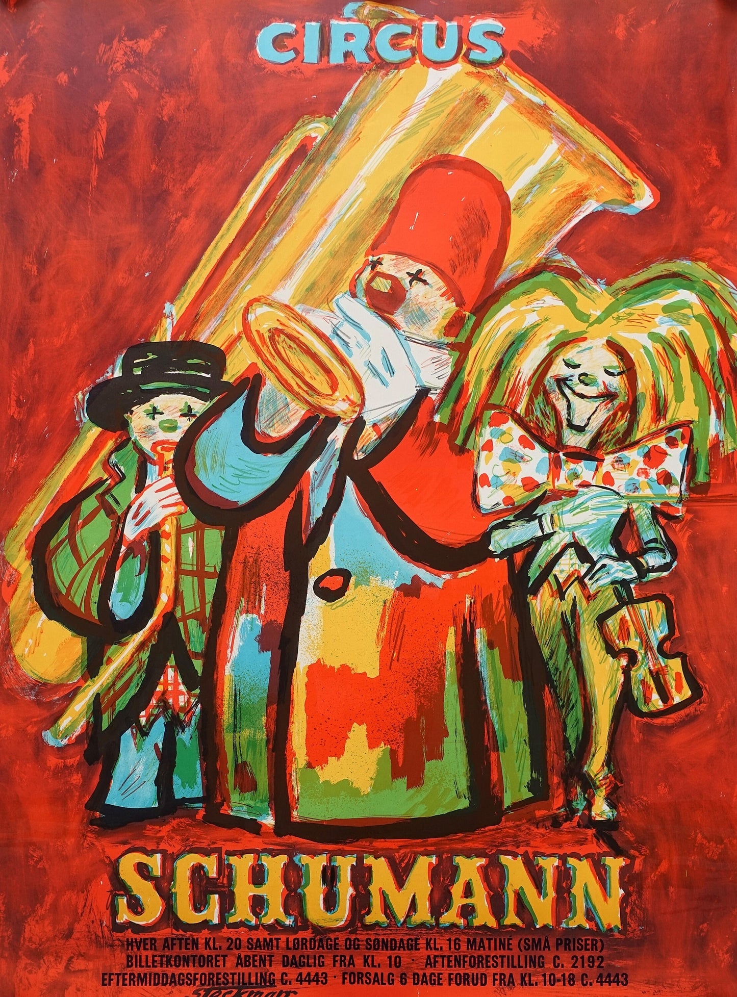 1960s Erik Stockmarr Advertisement for Circus Schumann - Original Vintage Poster