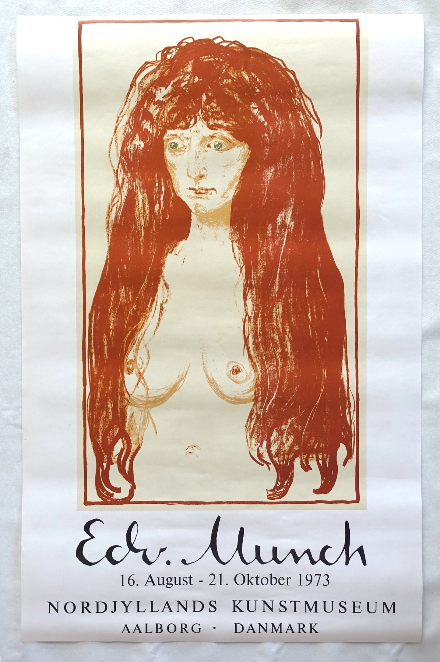 1973 Edvard Munch The Sin (Woman with Red Hair and Green Eyes) - Original Vintage Poster