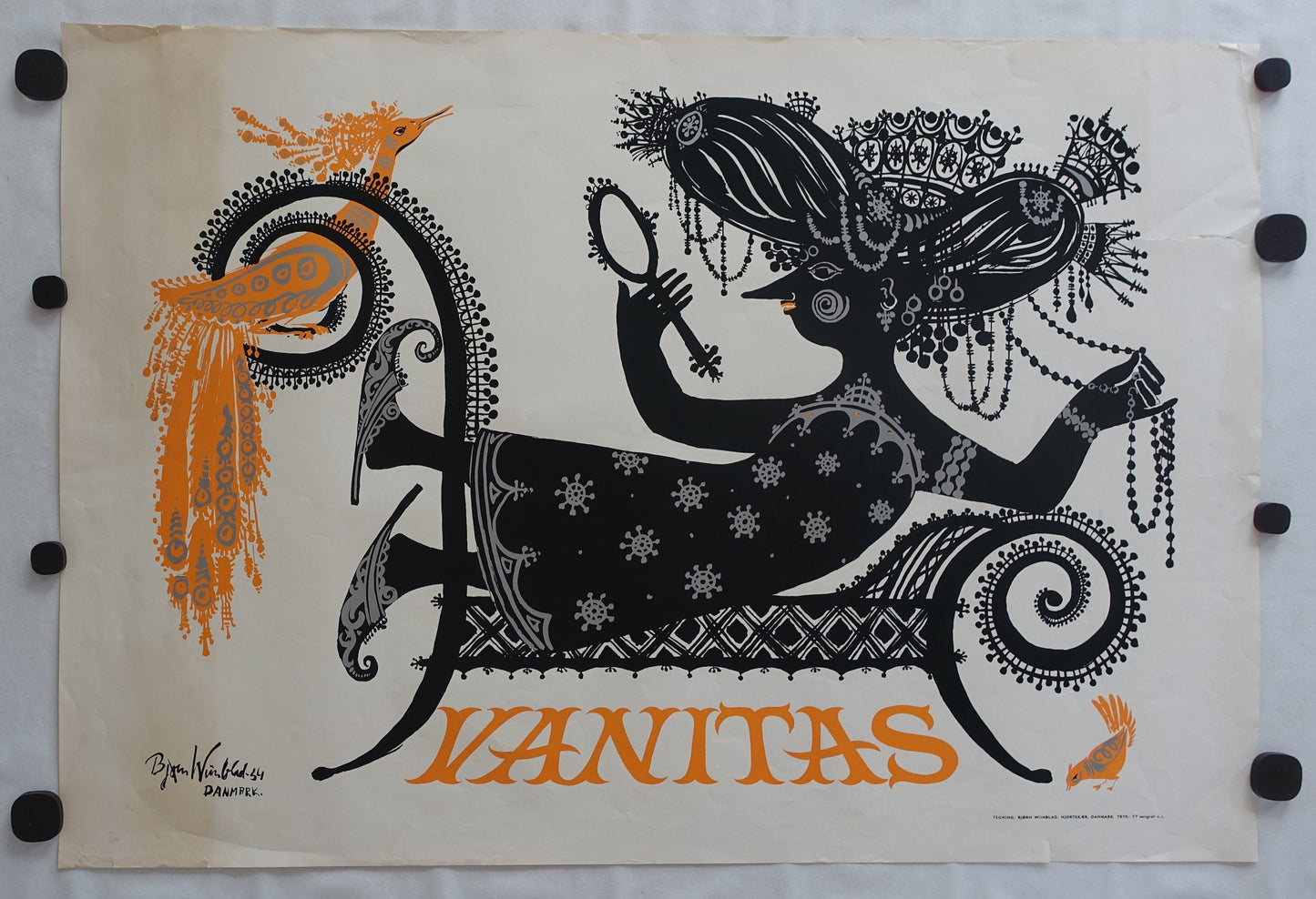 1954 Wiinblad Vanitas (Orange Version) - Original Vintage Poster