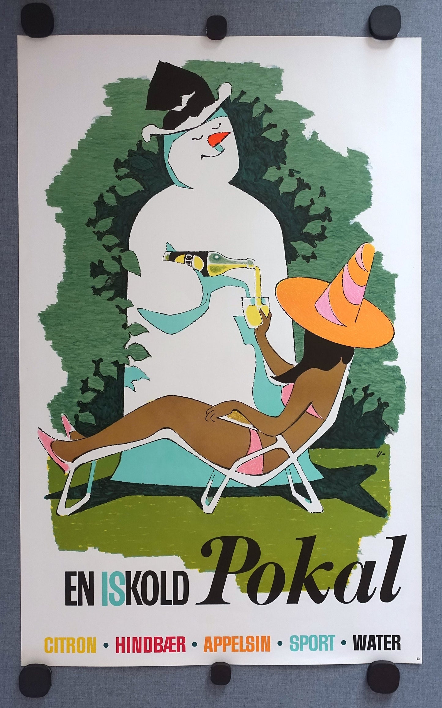 1960s Soda Advertisement Pokal FDB by Ungermann - Original Vintage Poster