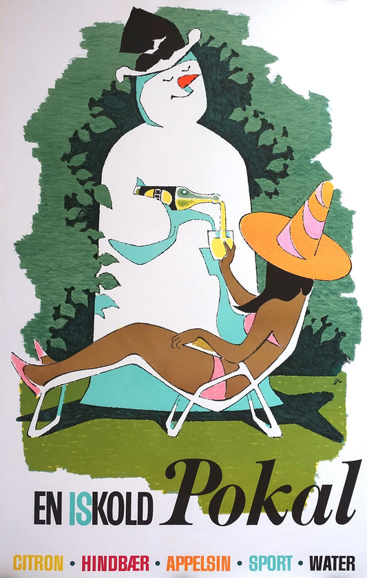 1960s Soda Advertisement Pokal FDB by Ungermann - Original Vintage Poster